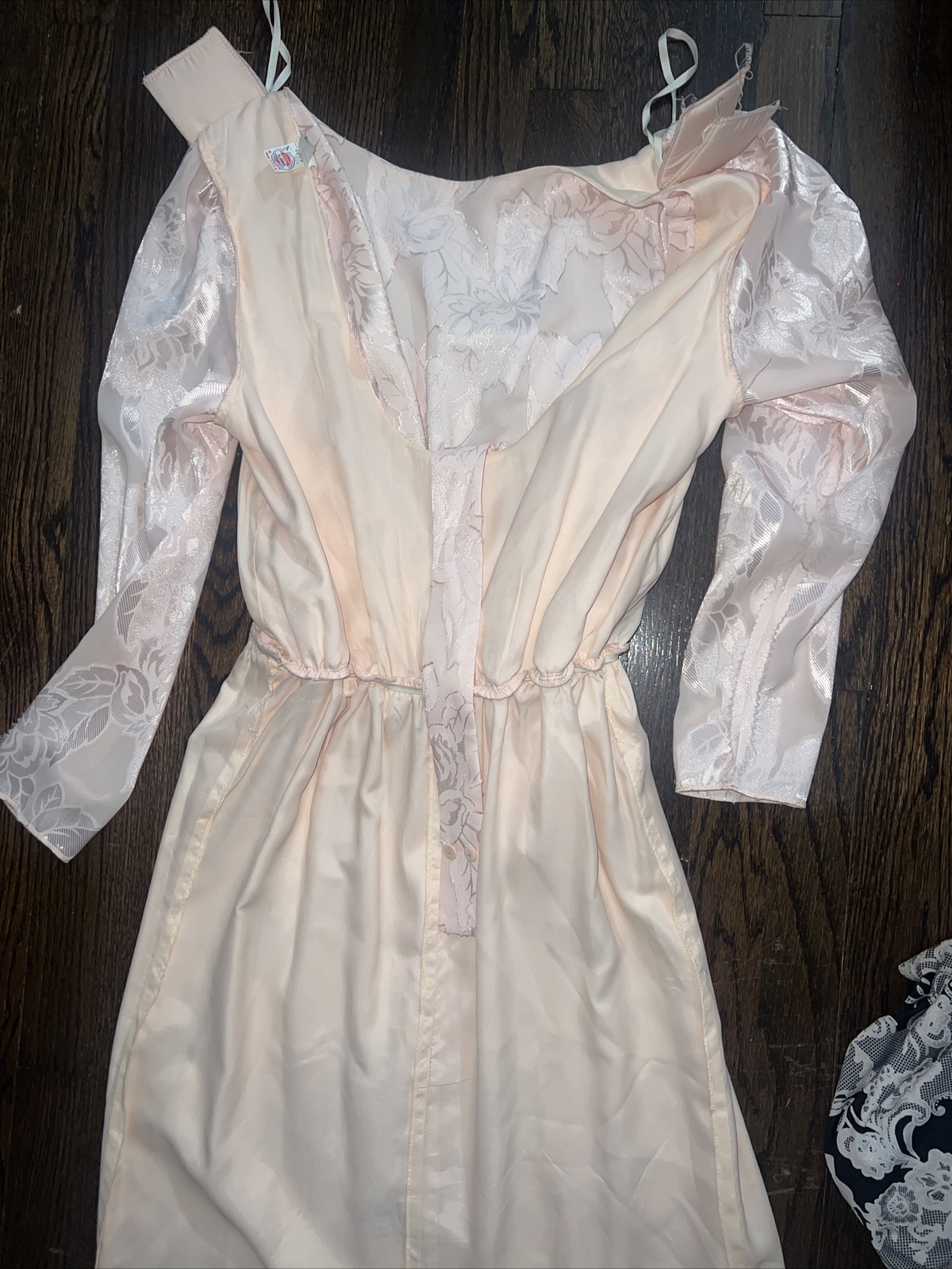 VTG DYNSTY STYLE PINK  FLORAL MAXI DRAPE BACK 8 Tall