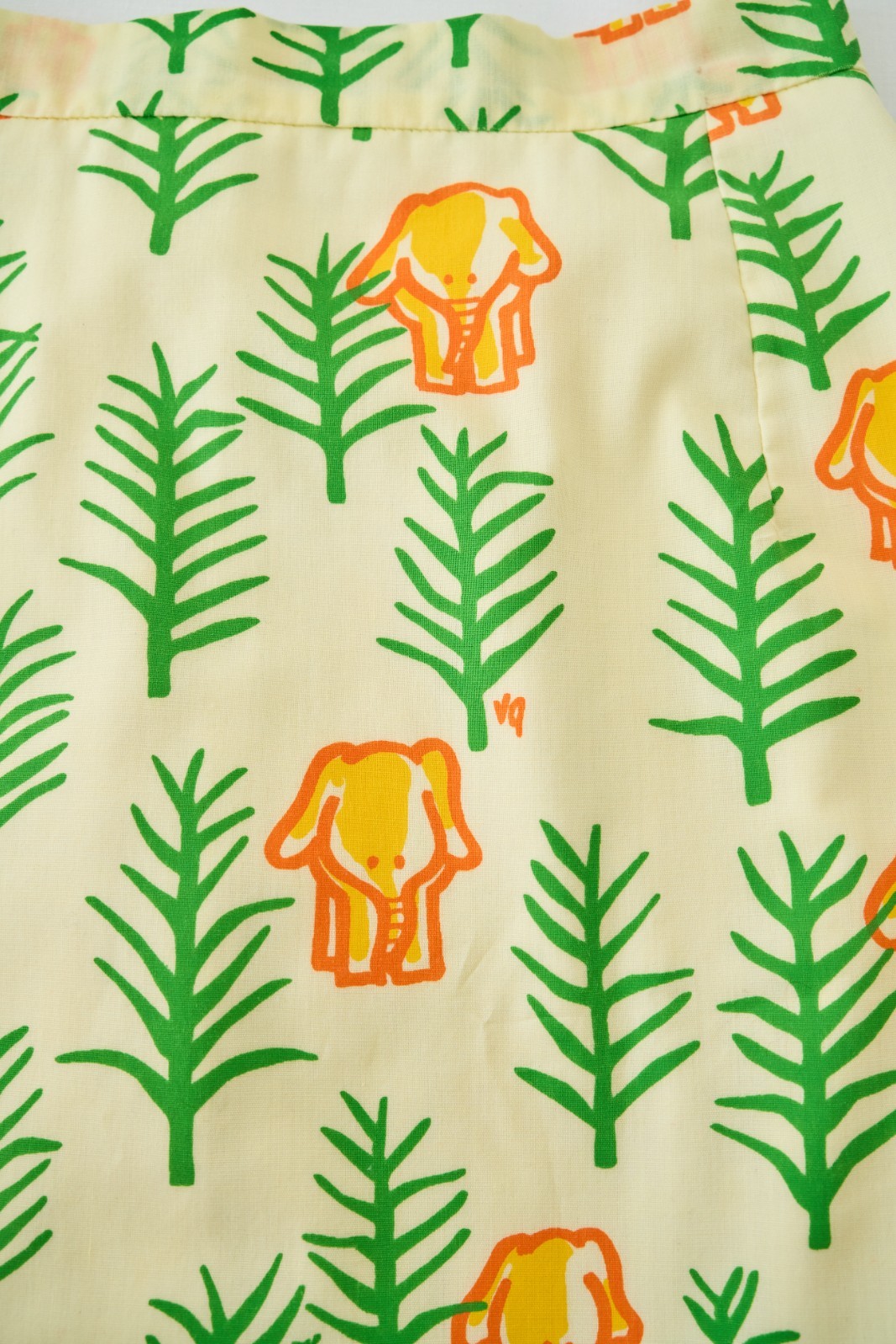 Vtg Vested Gentress Hand Screen Print A-Line Skort Skirt Elephant Sz 10 Sm 1970s