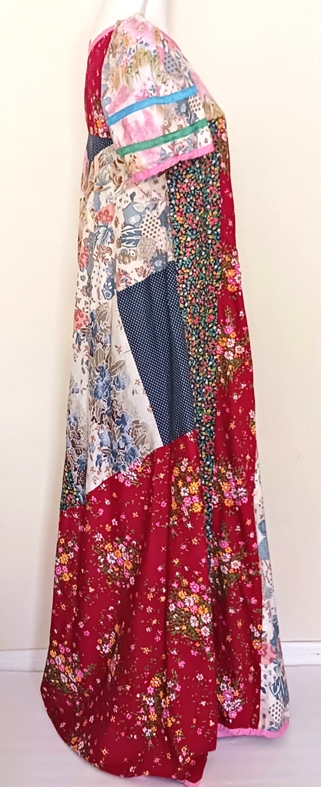 RARE Lord & Taylor VTG Young New Yorker Shop Multi Cotton Patchwork Maxi XS/S