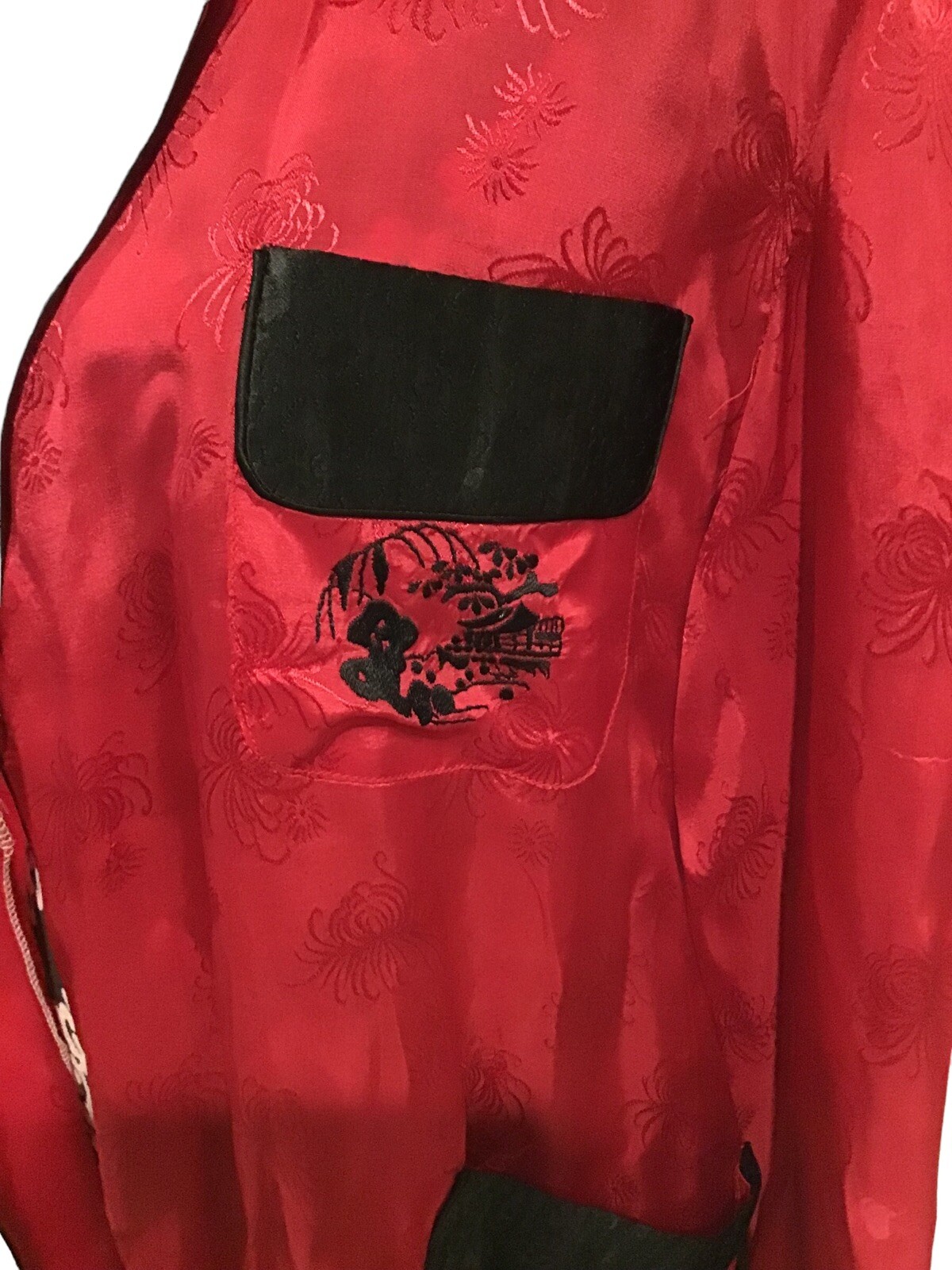 Vintage Kimono Silver Lake Authentic Chinese Kimono Red Robe Size Medium Unisex