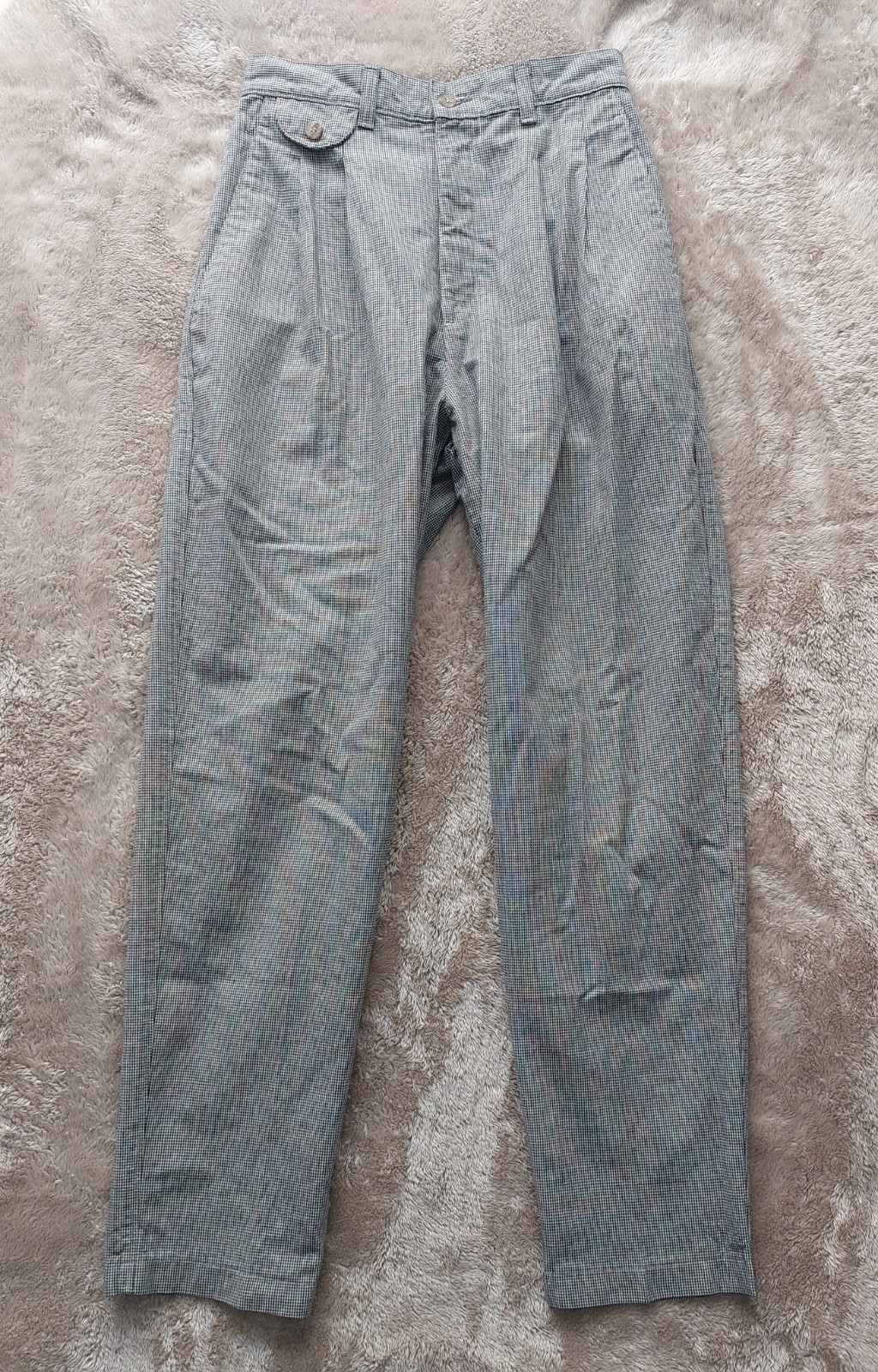 Vtg 80s Lee Riders Women&rsquo;s USA Houndstooth Pleated High Waisted Pants | 26×29.5