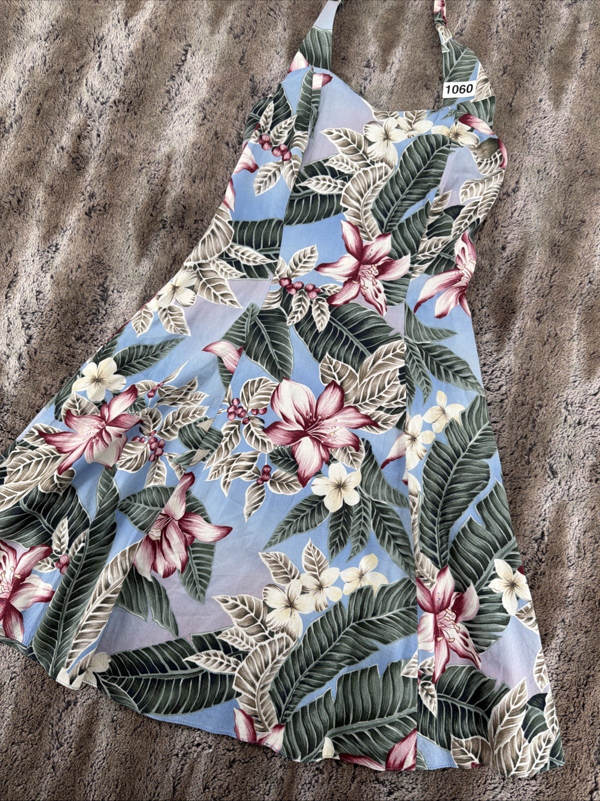 Vintage Hilo Hattie&rsquo;s Hawaii Floral Halter Dress Beach Cover Up Floral Hawaiian