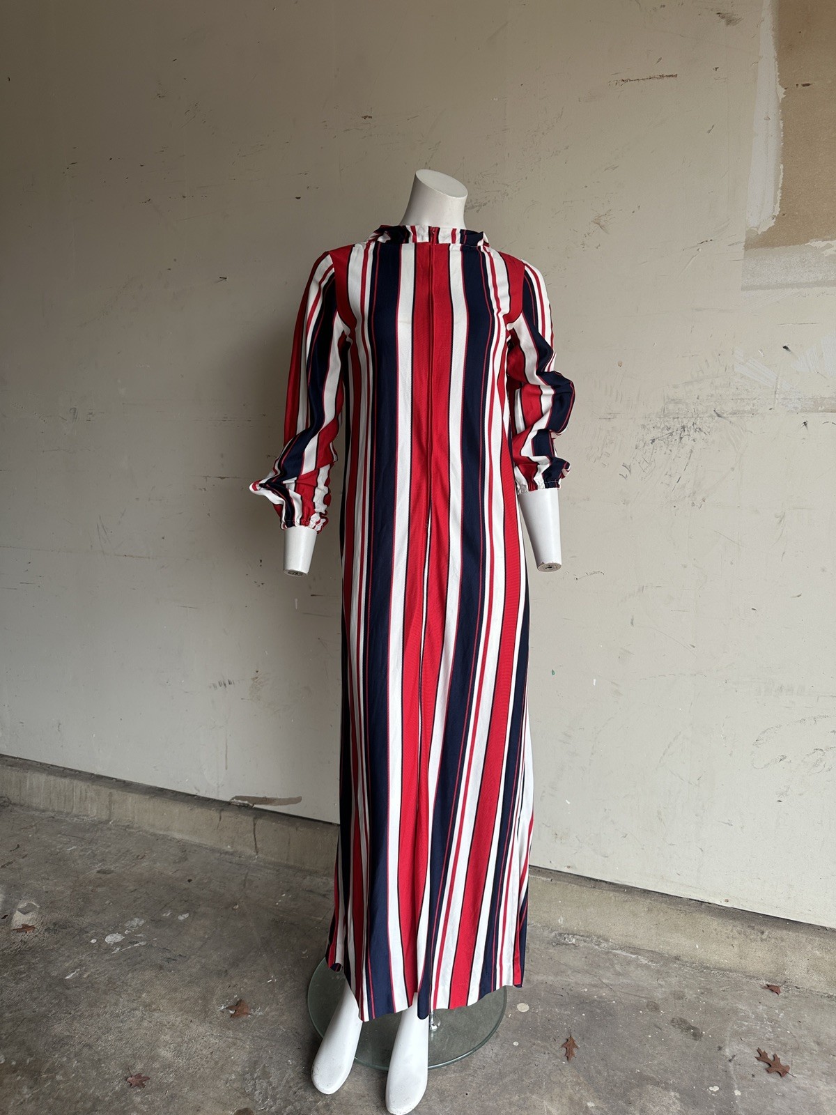 Vintage 60s 70s Striped Hooded Caftan Mod Boho Groovy