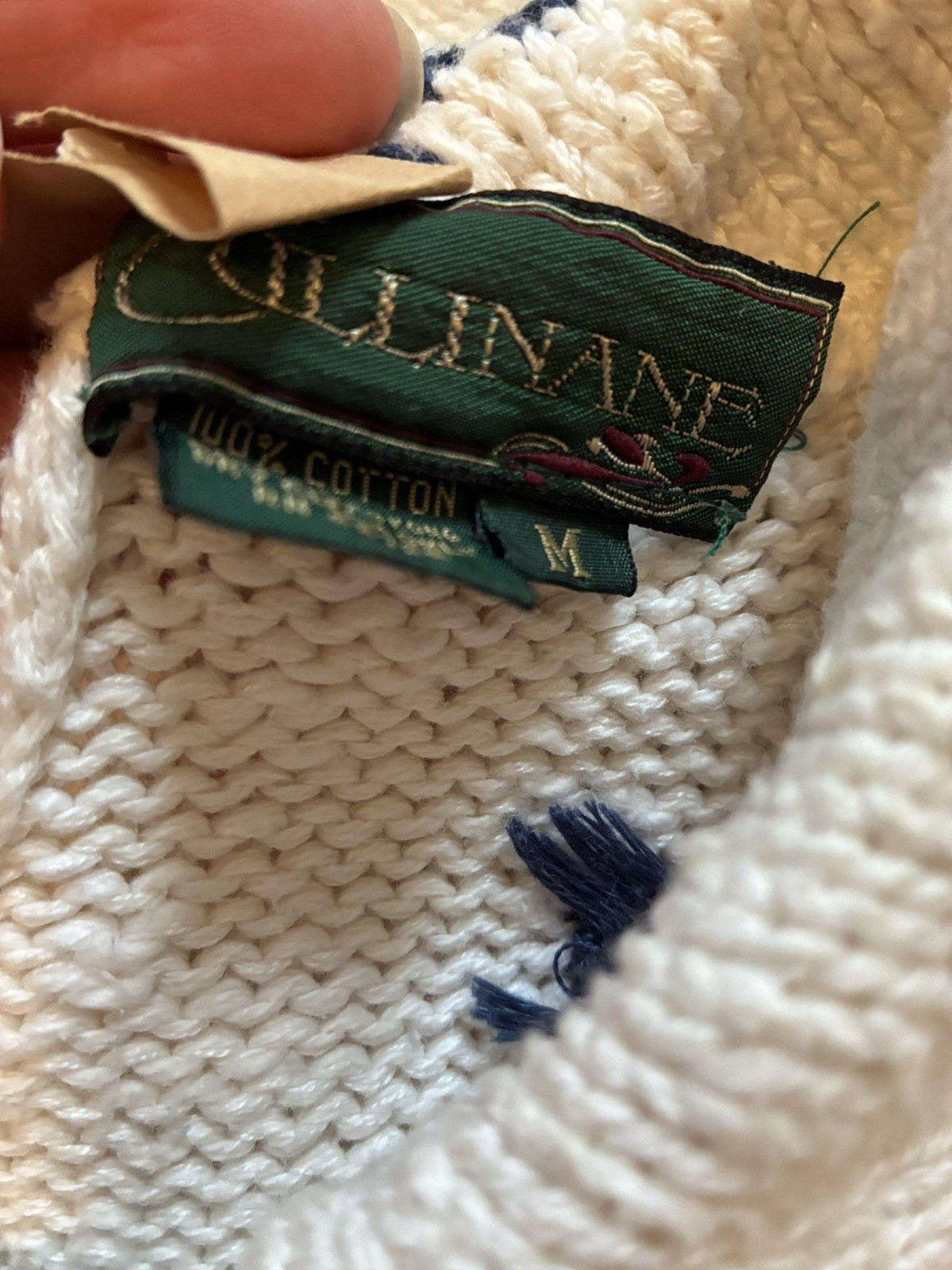 Vintage Two Piece Cullinane Pleated Skirt and Knitted Top – Blue and White – M