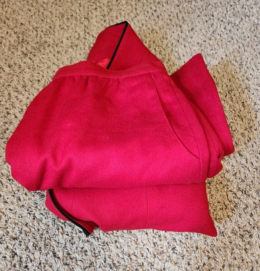 💥 Women&rsquo;s Vintage Union 1960s Winkelmans Wool Suit Set Skirt Jacket Cherry Red