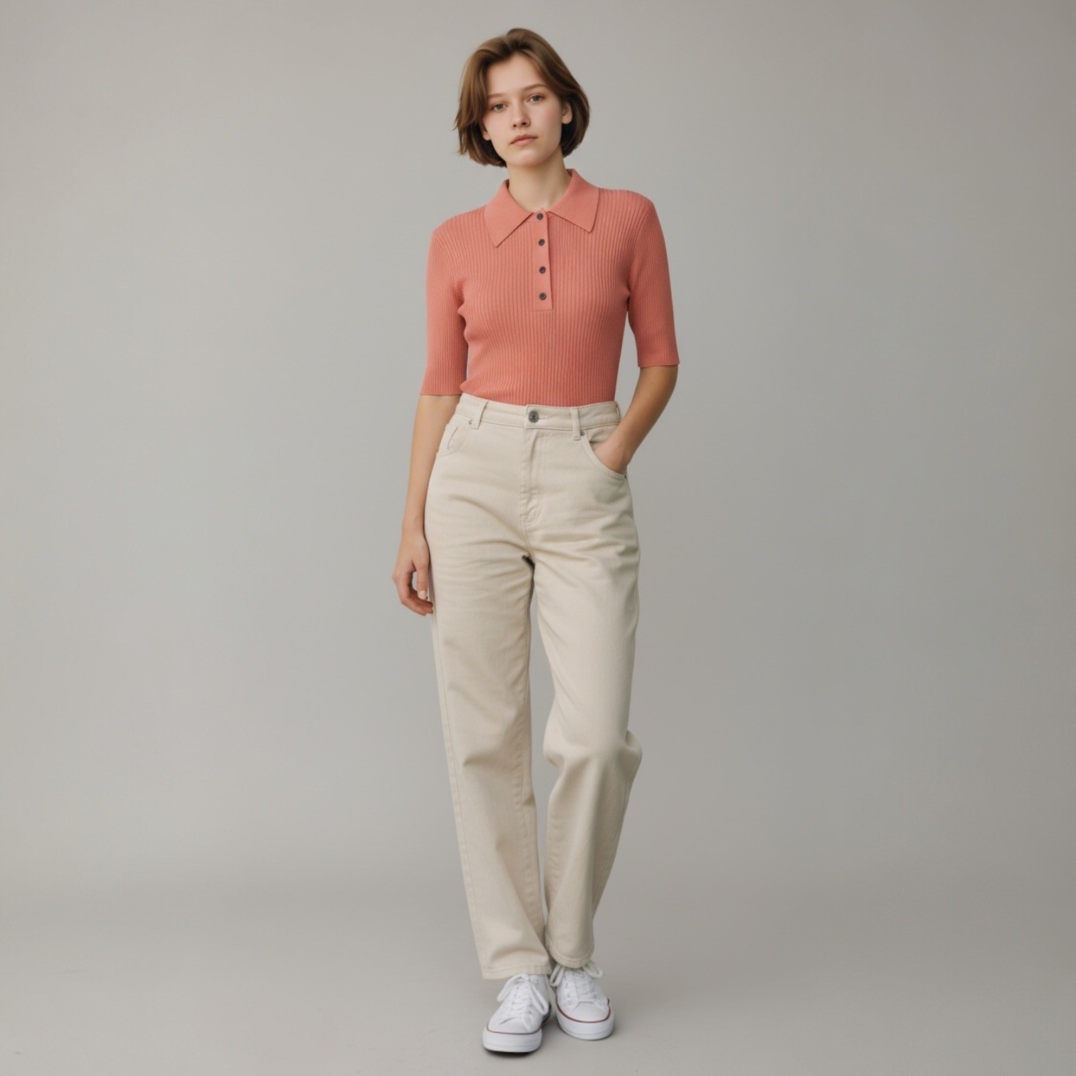 Scotch & Soda Dusty Pink Slim-Fit Short Sleeve Knit Polo Top Size XS Retro 70s