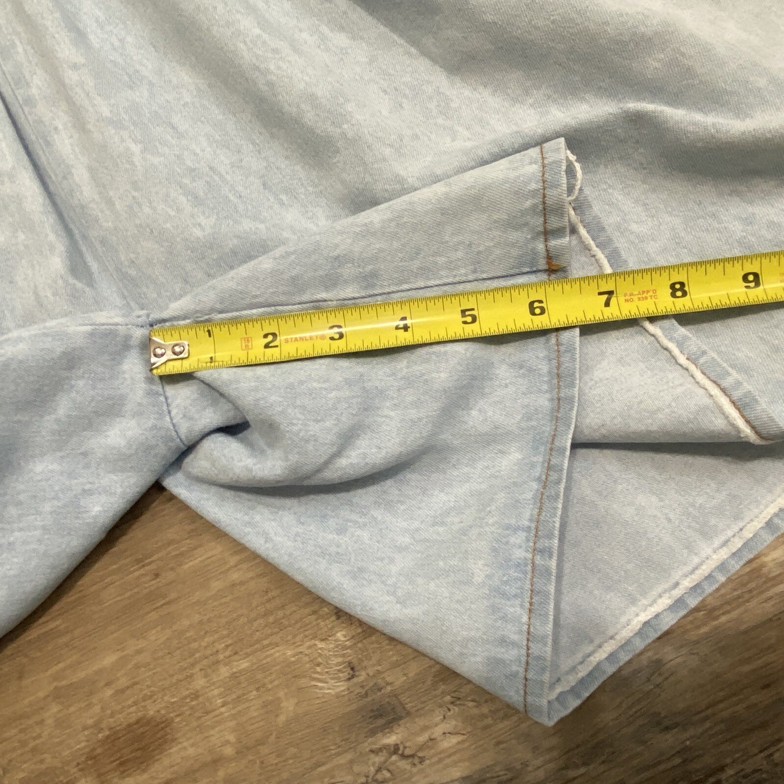 1980s Cotton Denim Jumper Button Up California Concepts Size 7 Acid Wash