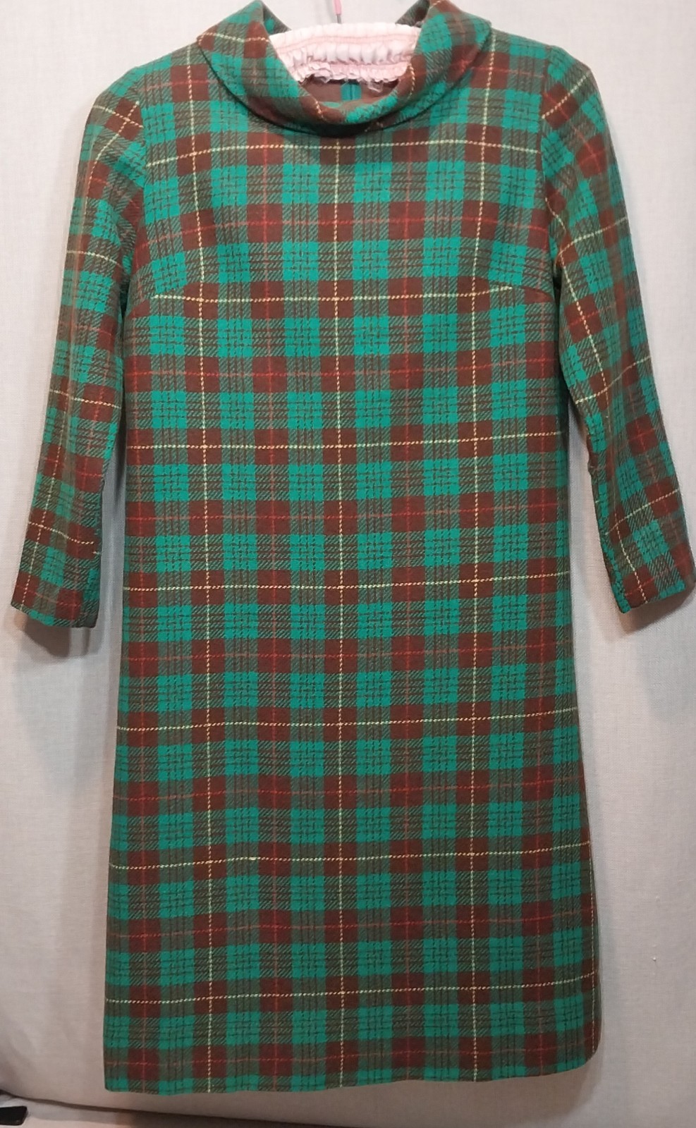 Vintage &lsquo;Marjone Seattle&rsquo; Plaid Wool Dress 1960&rsquo;s