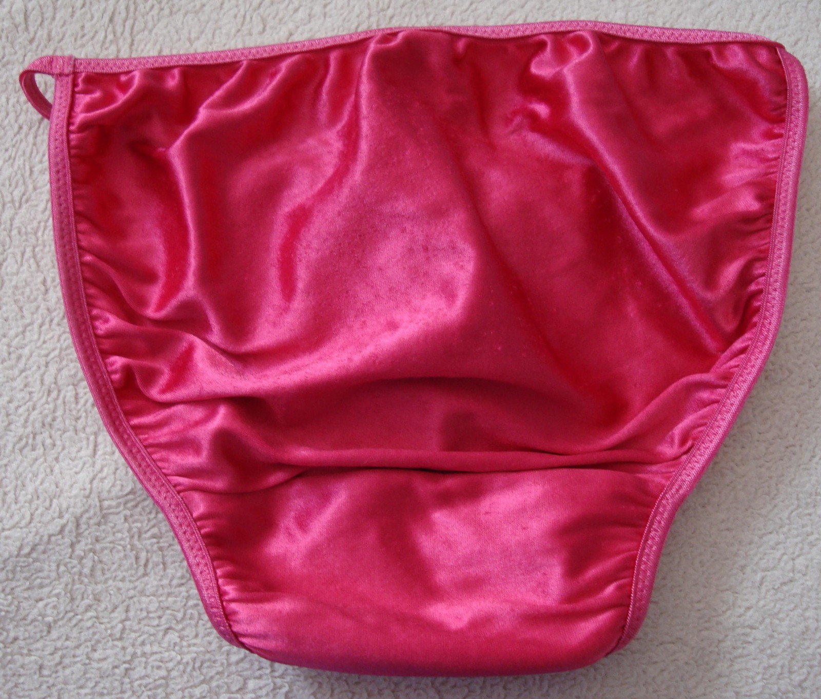 Victoria&rsquo;s Secret S Bright Pink Second Skin Satin String Bikini Vintage 2001