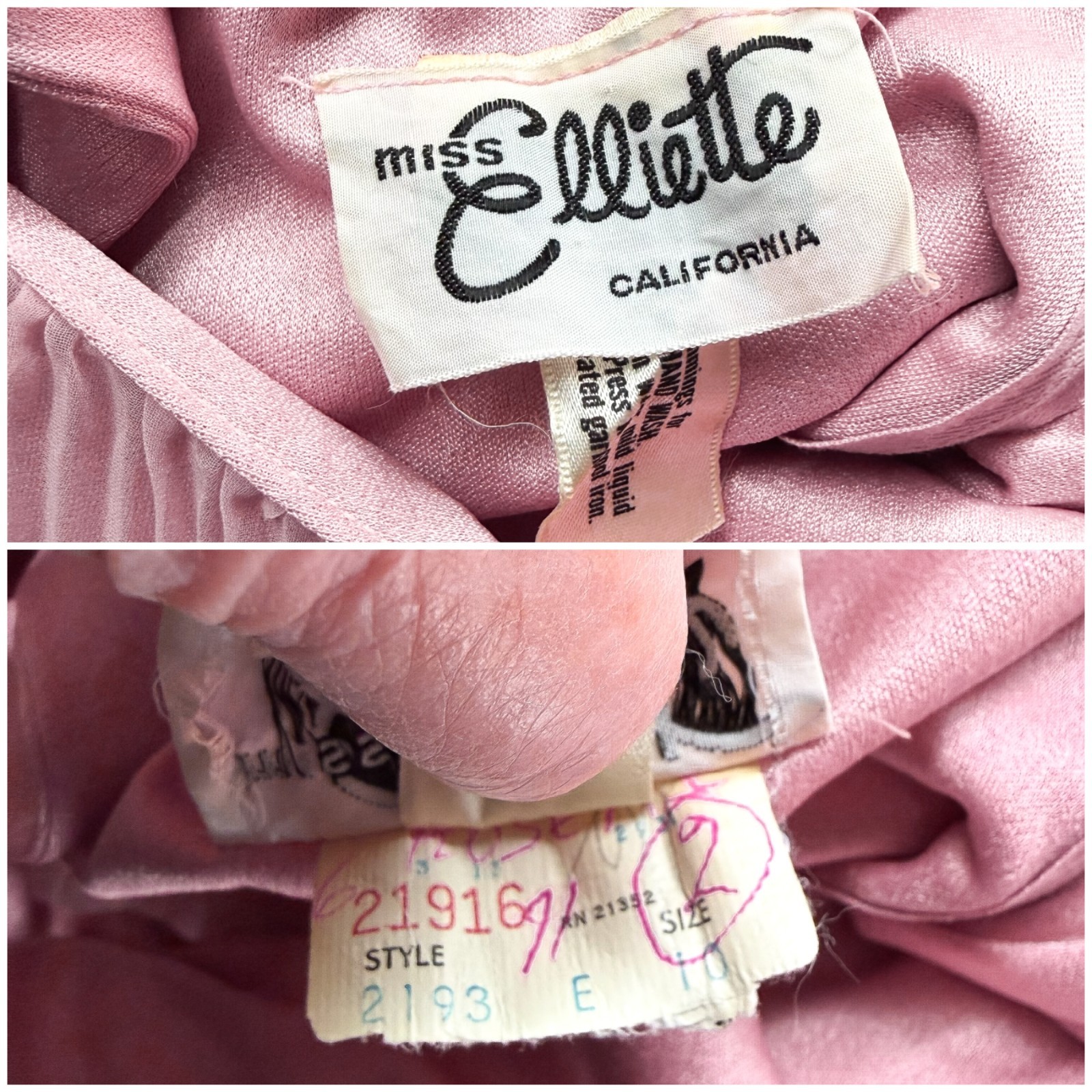 Vintage Miss Elliette Cape Pleated Maxi Dress, Pink Goddess Dress