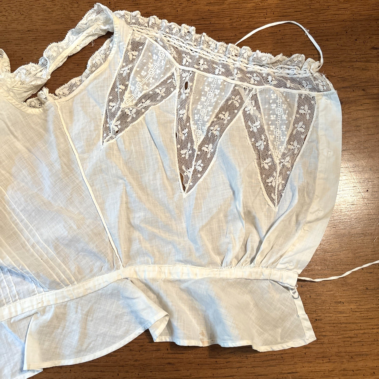 ANTIQUE VICTORIAN EDWARIAN CAMISOLE CORSET COVER LACE COTTON S Grannycore Read