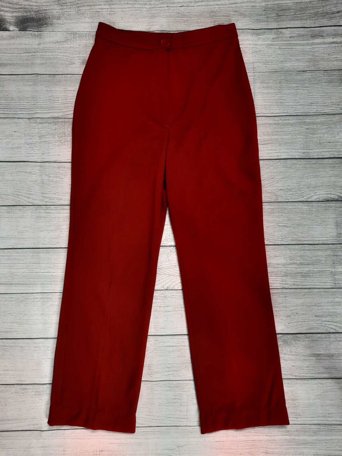 Vintage 70s JC Penny Salmon Rust Orange Flare Pants Size 6 28×28 High Rise