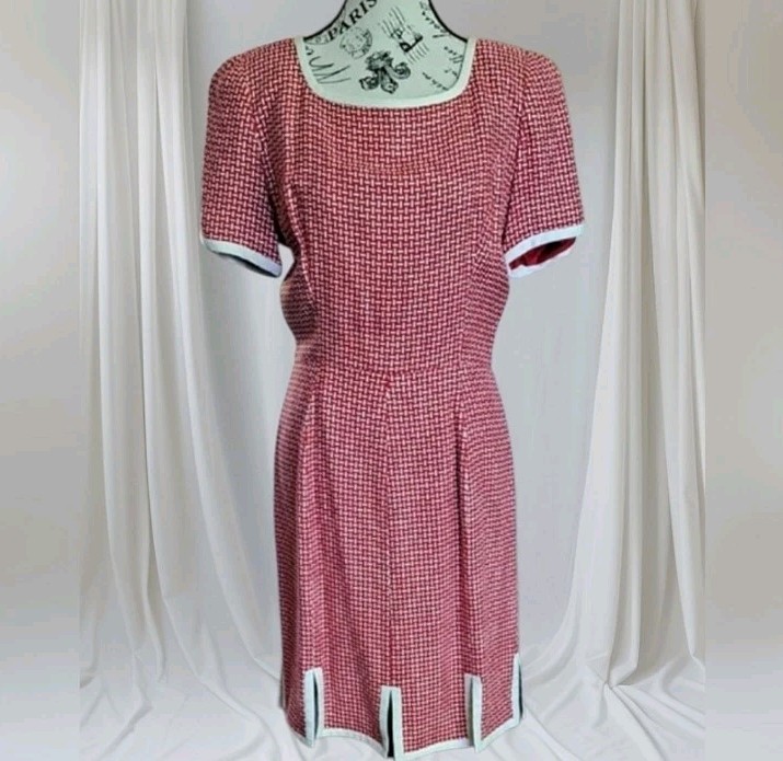 Vintage Bill Blass Red And White Dress