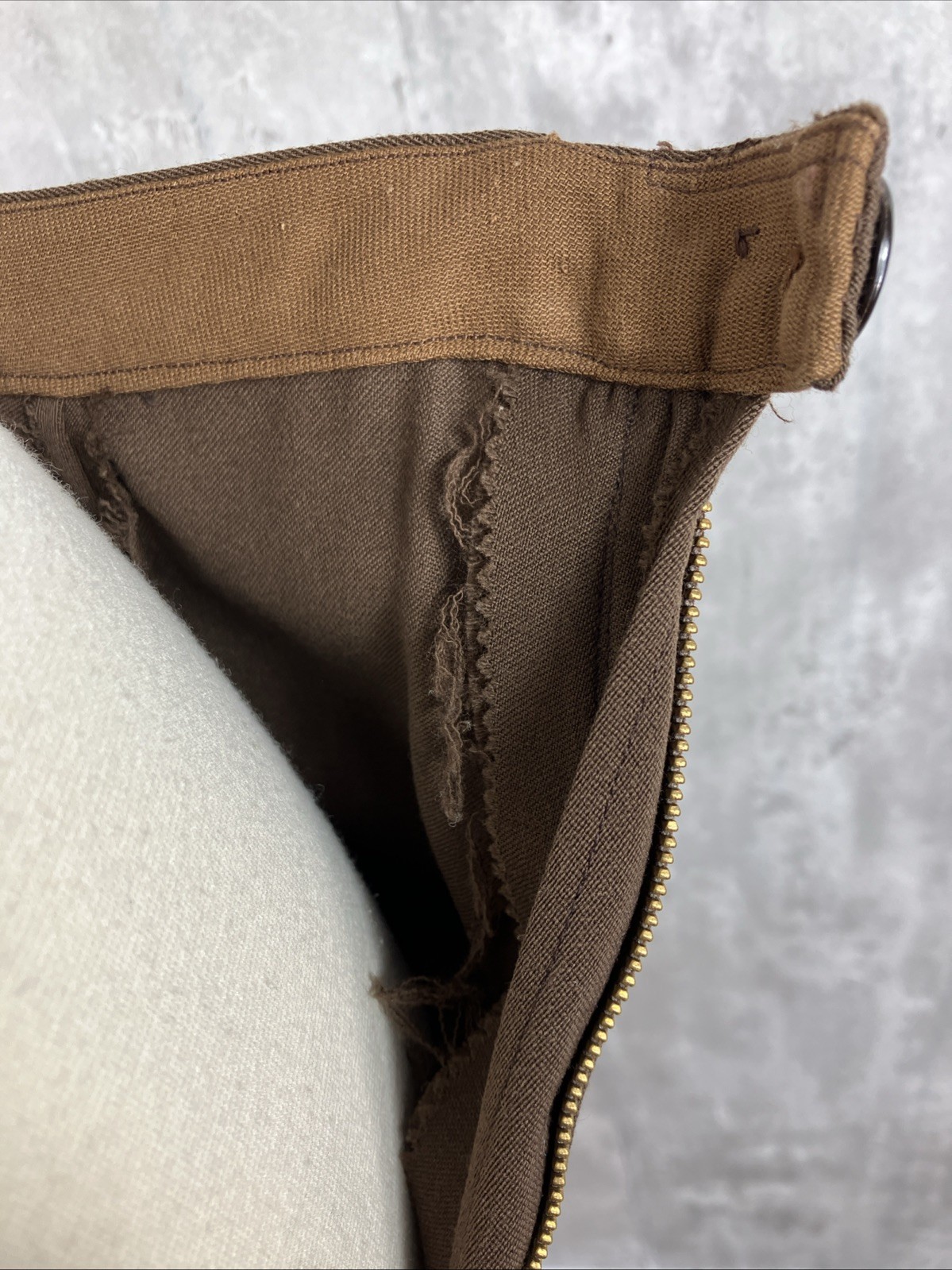 Vintage 1940s Swansdown Brown Wool Gabardine Beaded Skirt Suit MINT