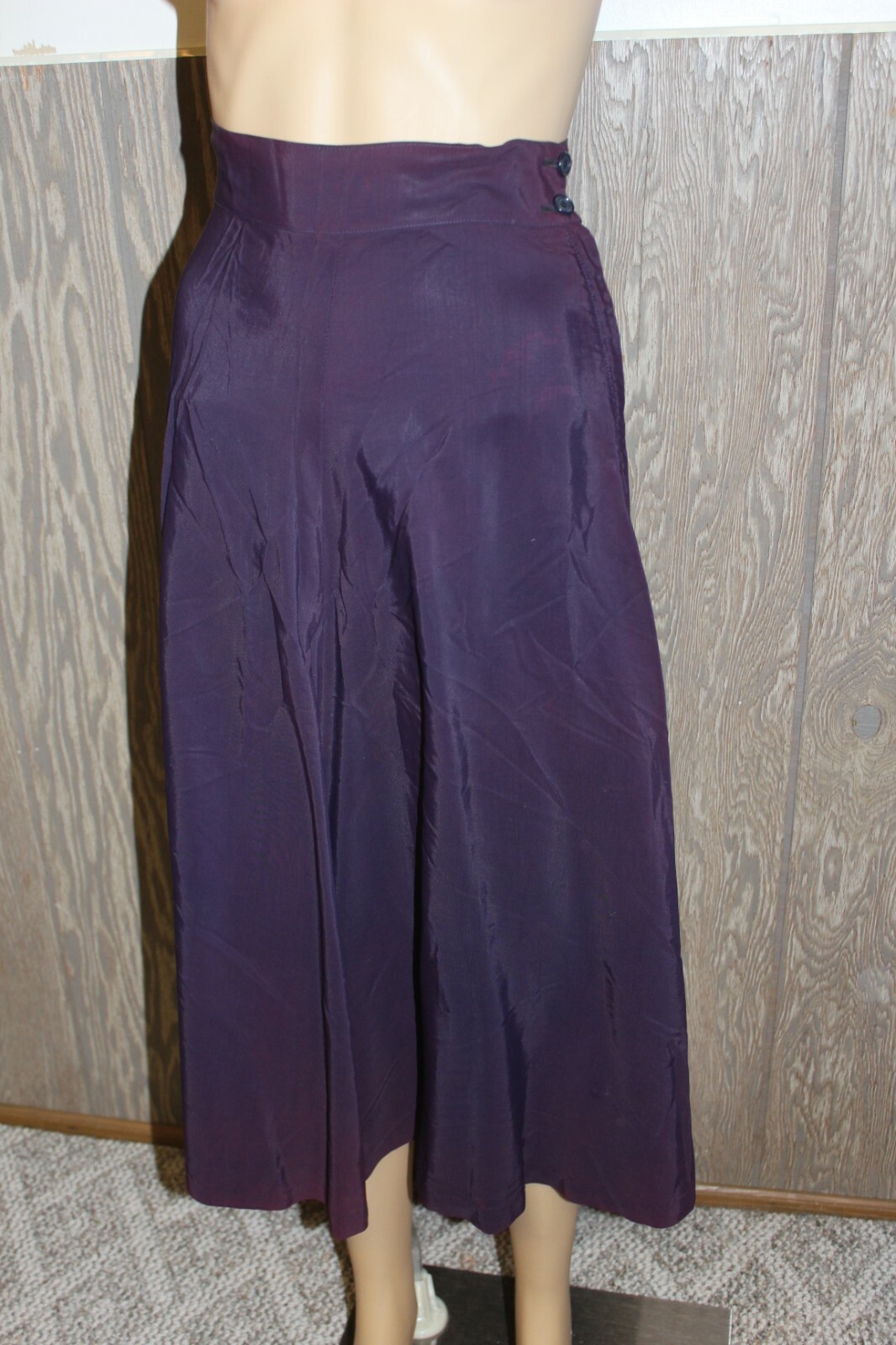VTG 40s 50s ALDENS FADED PURPLE TAFFETA A-LINE FLIRTY SKIRT 22 1/2&Prime; HIGH WAIST