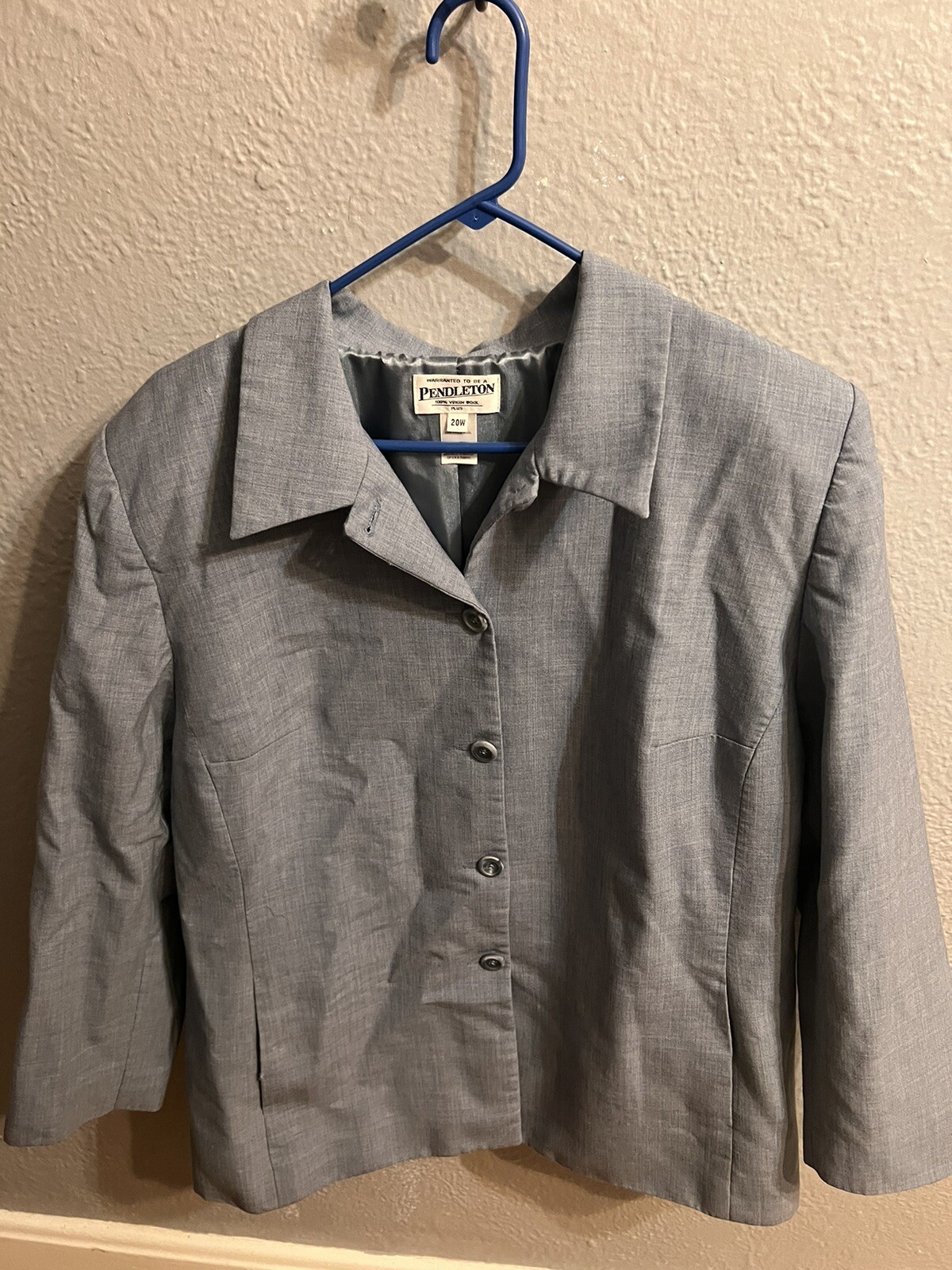 Pendleton Jacket Womens 20W Blue Wool Blazer
