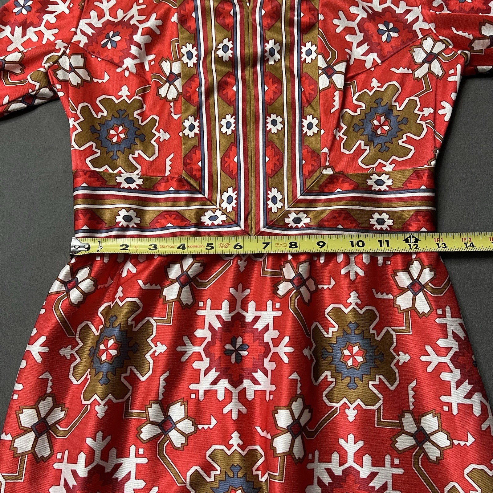 VTG 60s Emilio Pucci? Lord & Taylor Snowflake/Geometric Print Long Dress Size 11