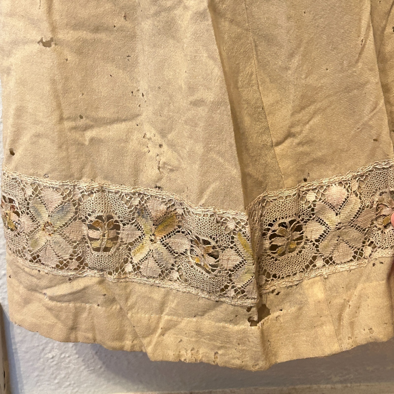 AS IS Study Antique 1890’s Victorian Gown Wool Lace Dress