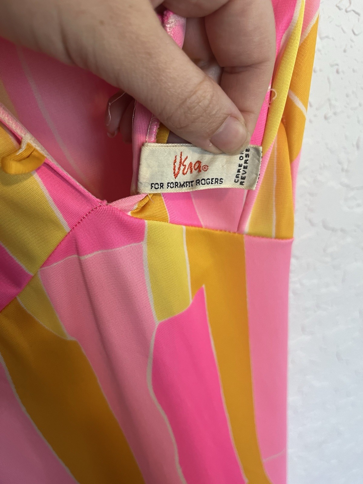 Vintage Vera for Formfit Rogers Maxi Slip Dress Sz Small (8-10) Pucci Print Pink