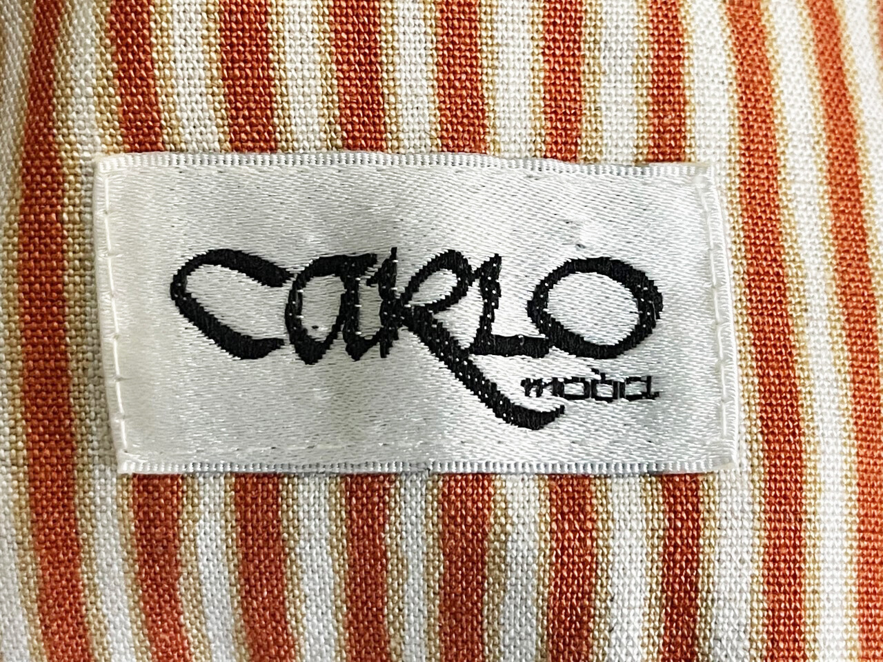 Vintage 80s 9Os CARLO MODA Oversize Boxy Blazer Orange White Stripe Lined Sz 10
