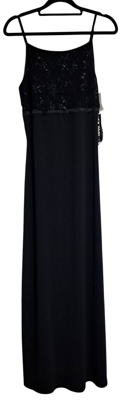 90s Byer Too Sz M Black Whimsygoth Floral Metallic Bodice Floor Length Formal