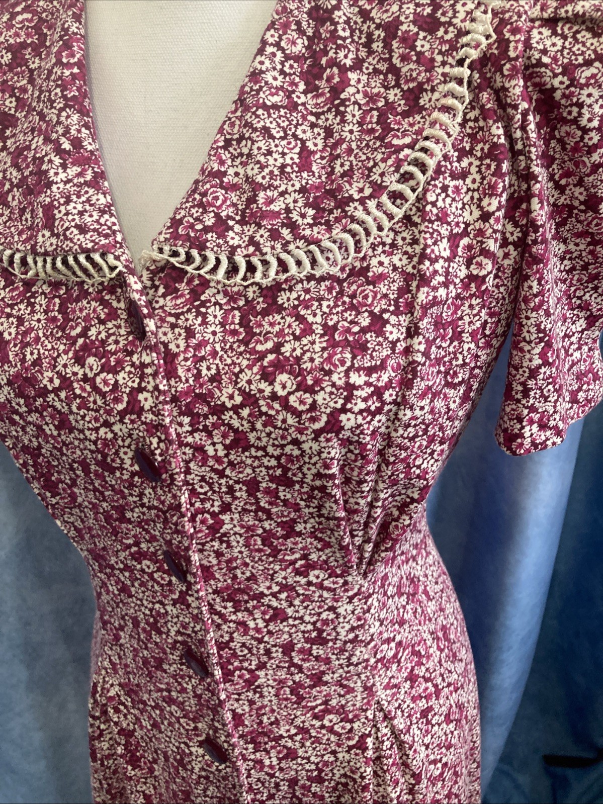 Vtg 80s Tabby of California Floral Button Down Midi Dress 12P EUC Cottagecore
