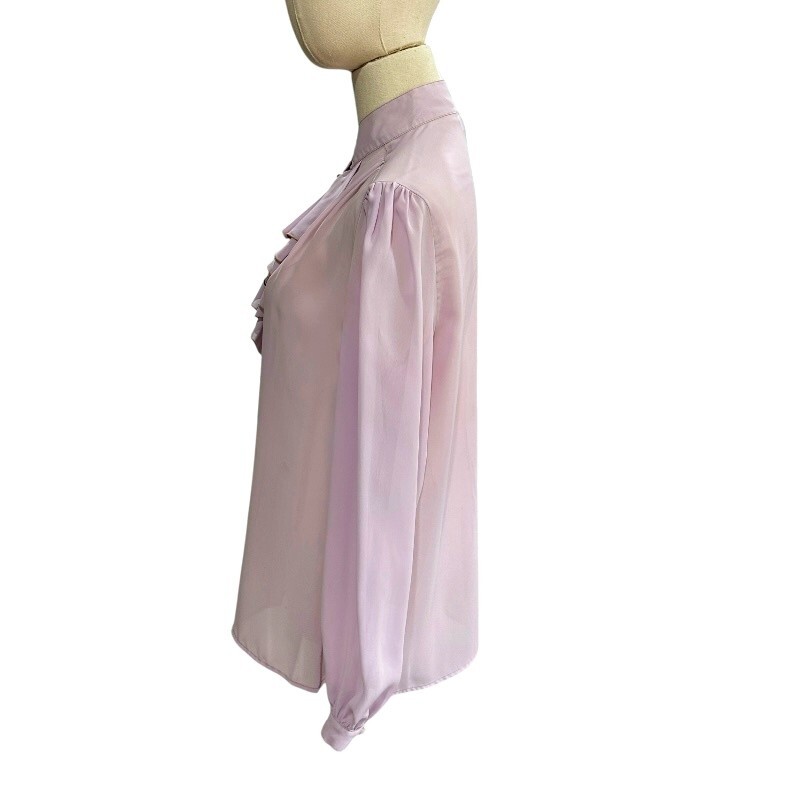 VTG Lloyd Williams Ruffle Front Blouse High Neck Victorian Secretary Cottagecore