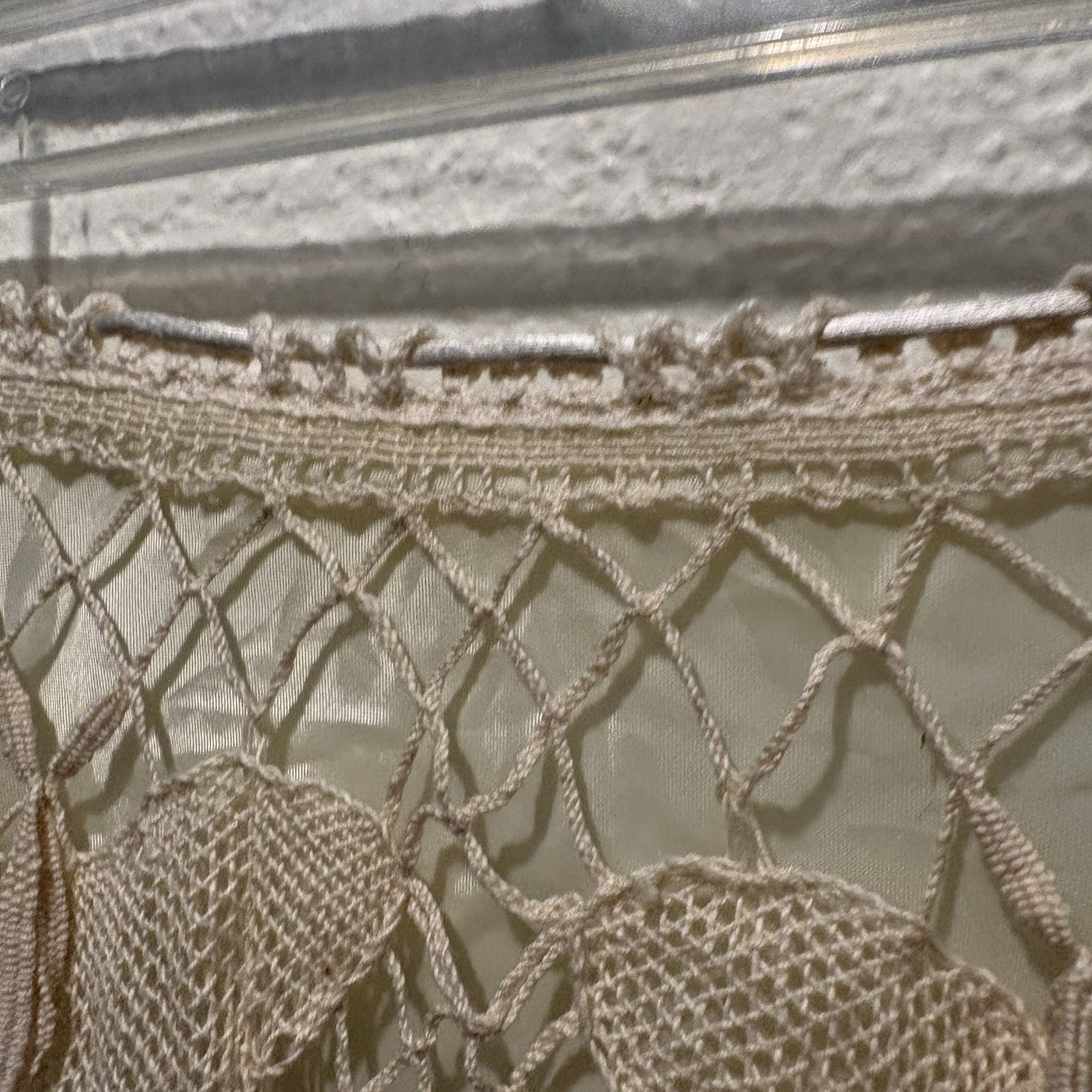 Vintage Handmade Crochet Midi Skirt Cream Size Small Boho Coquette Butterflies