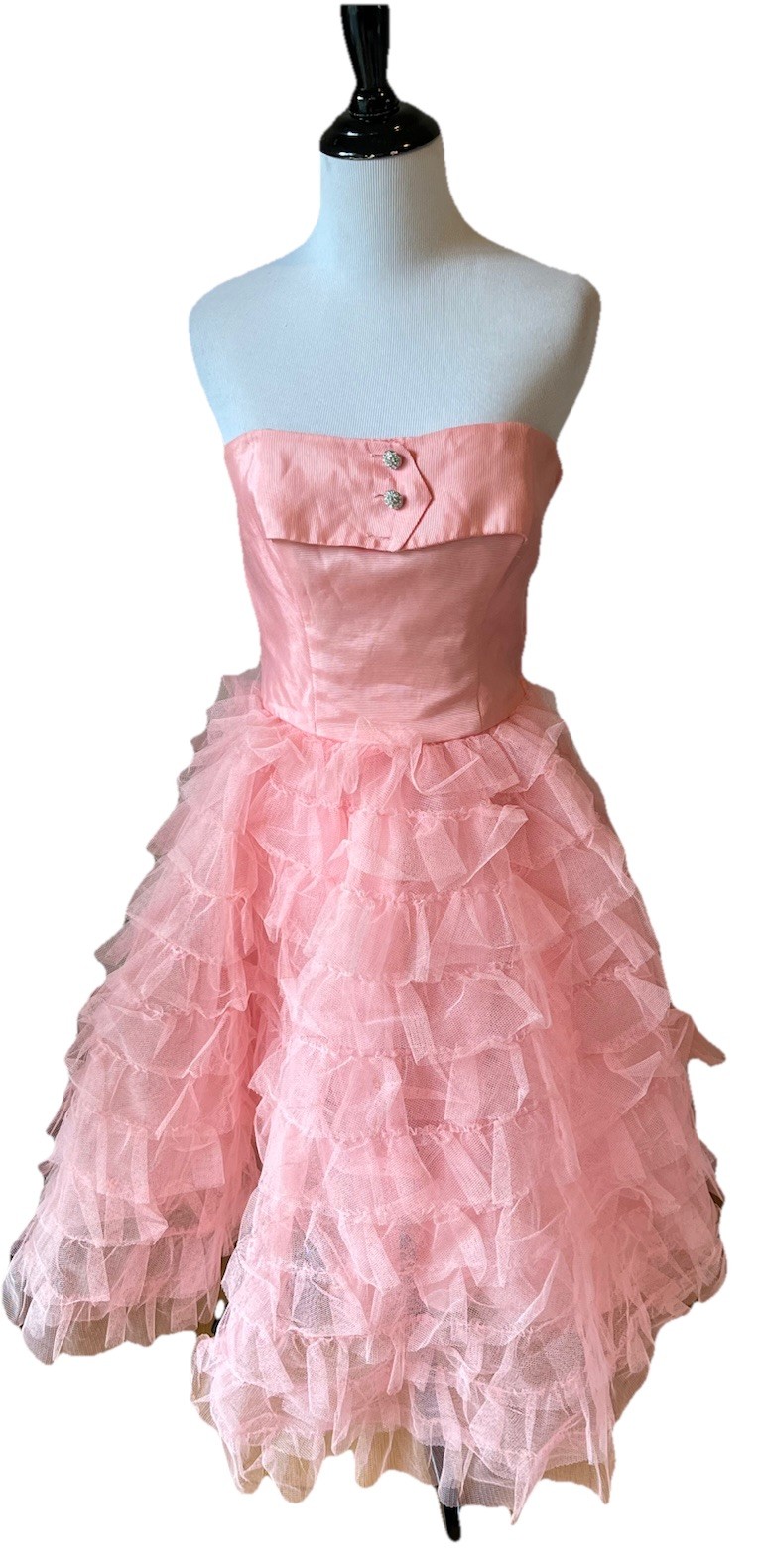 VTg Betsey Johnson Y2K Tulle Layered Pink Princess Dress Size 6 Rare Strapless