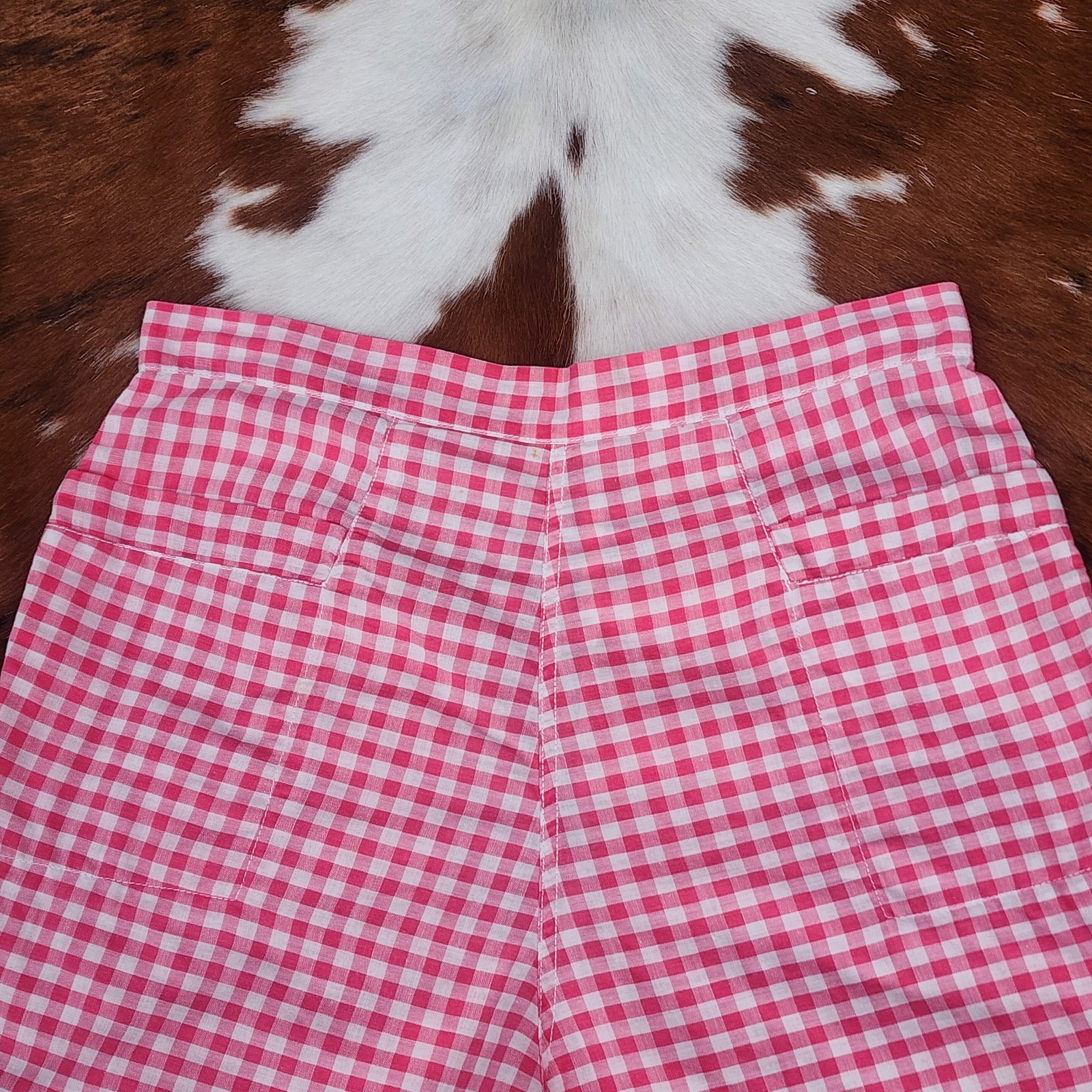 1950s 1940s Kerrybrooke Gingham Set 2 Pc Cotton Shorts Blouse SM XS Vintage