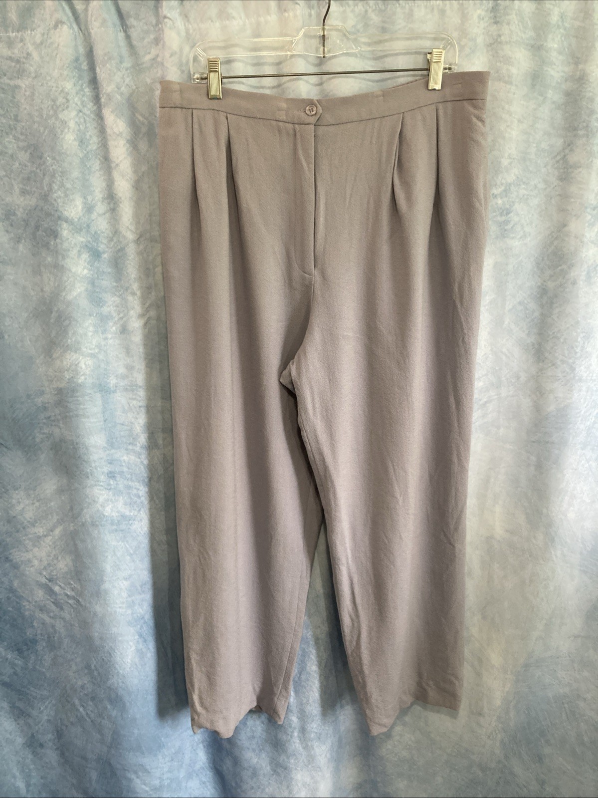 Vtg 80s 90s JH Collectibles Lavender Pleated 100% Wool Dress Pants 18W High Rise