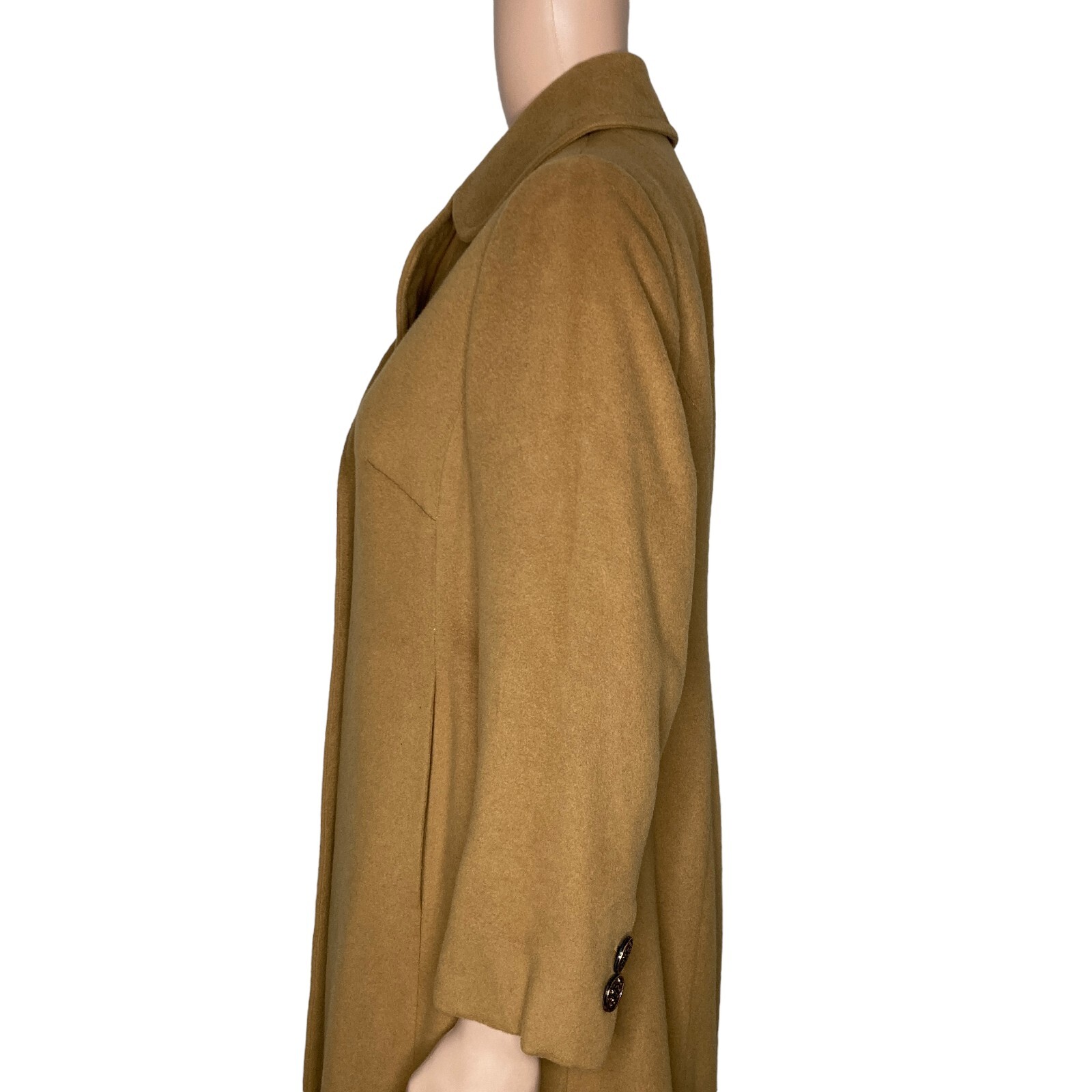 Vintage 40s Cashmere Trench Coat Womens Small Prince Fashions Light Brown