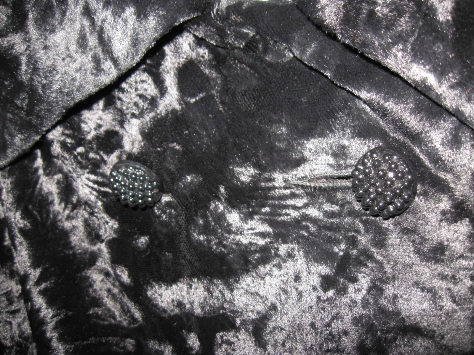Vintage 1960&rsquo;s Black Crushed Velvet Coat Montaldo&rsquo;s & Borella Sportowne England
