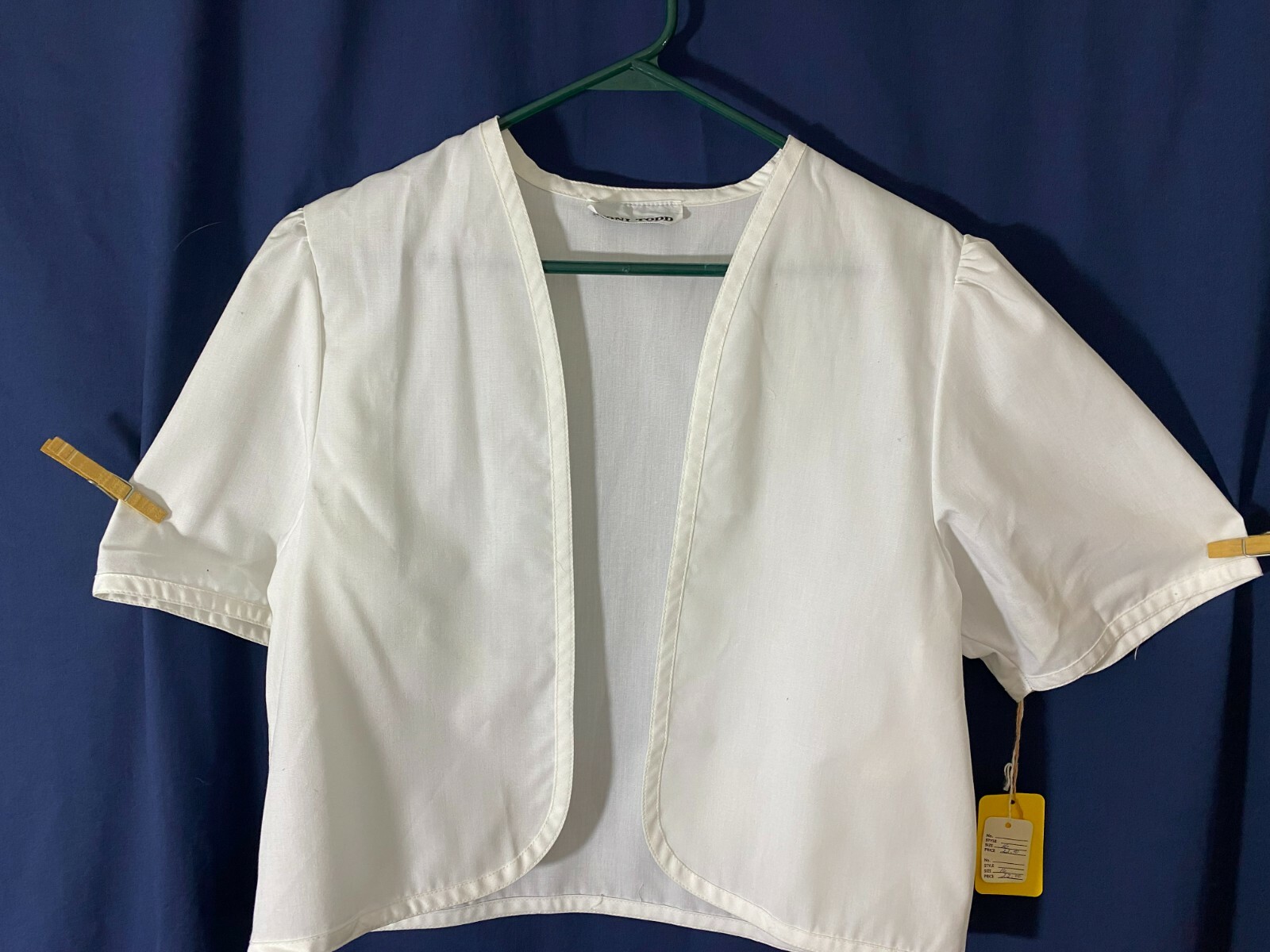 1970&rsquo;s Toni Todd Jacket-M/L- White,Short Sleeves -MWT -SUMMER CHIC-SALE