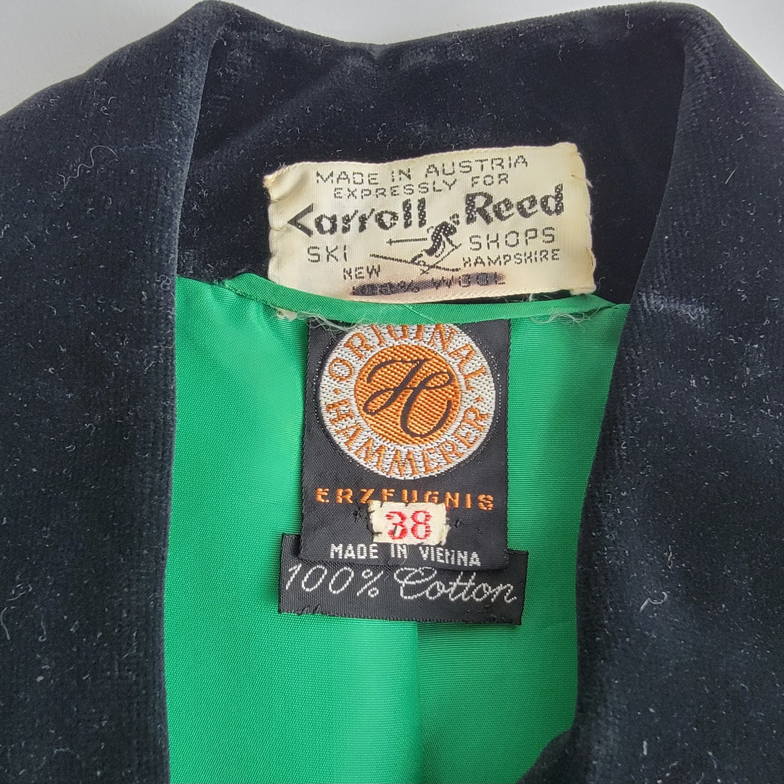 Vtg. Short Hammerer Erzeugnis Jacket Austria 38 (Fits Sz.4 or S) Green Floral