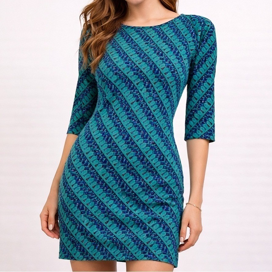 Vintage 1960s Emilio Pucci Women&rsquo;s 8 XS Silk Shift Dress Geometric Print Italy