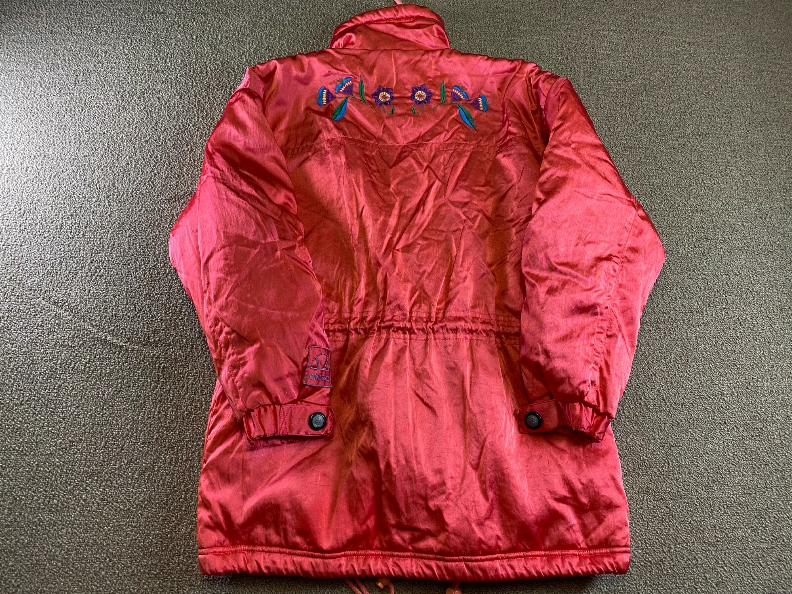 Ellesse Ski Jacket Womens Pink Purple Flowers Floral S Nylon VTG