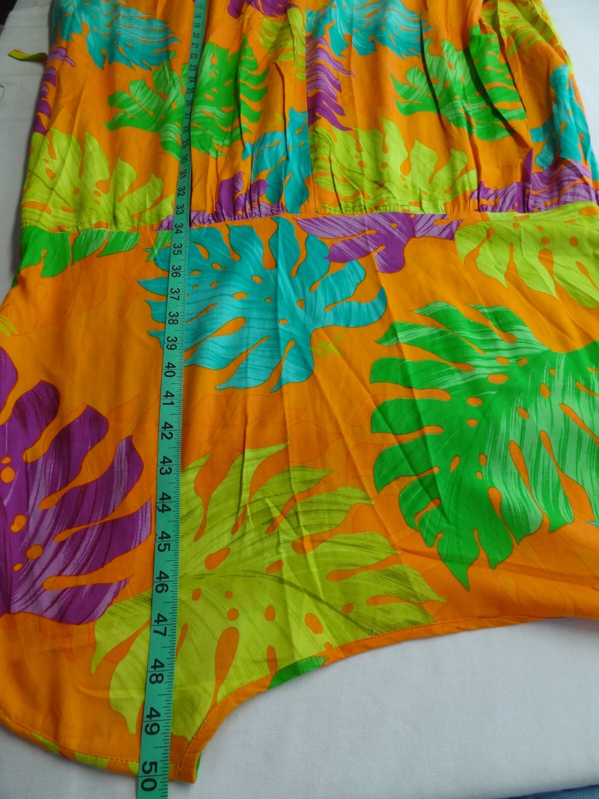 Mamo Howell XL 100% Rayon Colorful Hawaiian Dress VTG Style 530 Tie Waist USA