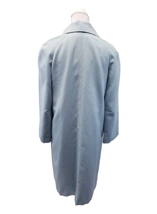 Vintage 1960s Jerold Mod Powder Blue Swing Coat Scalloped Yoke Raglan Sleeve