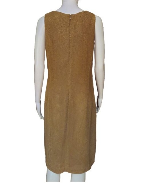 Vintage Emanuel Ungaro Sleeveless Burlap Sheath Dress Size 10
