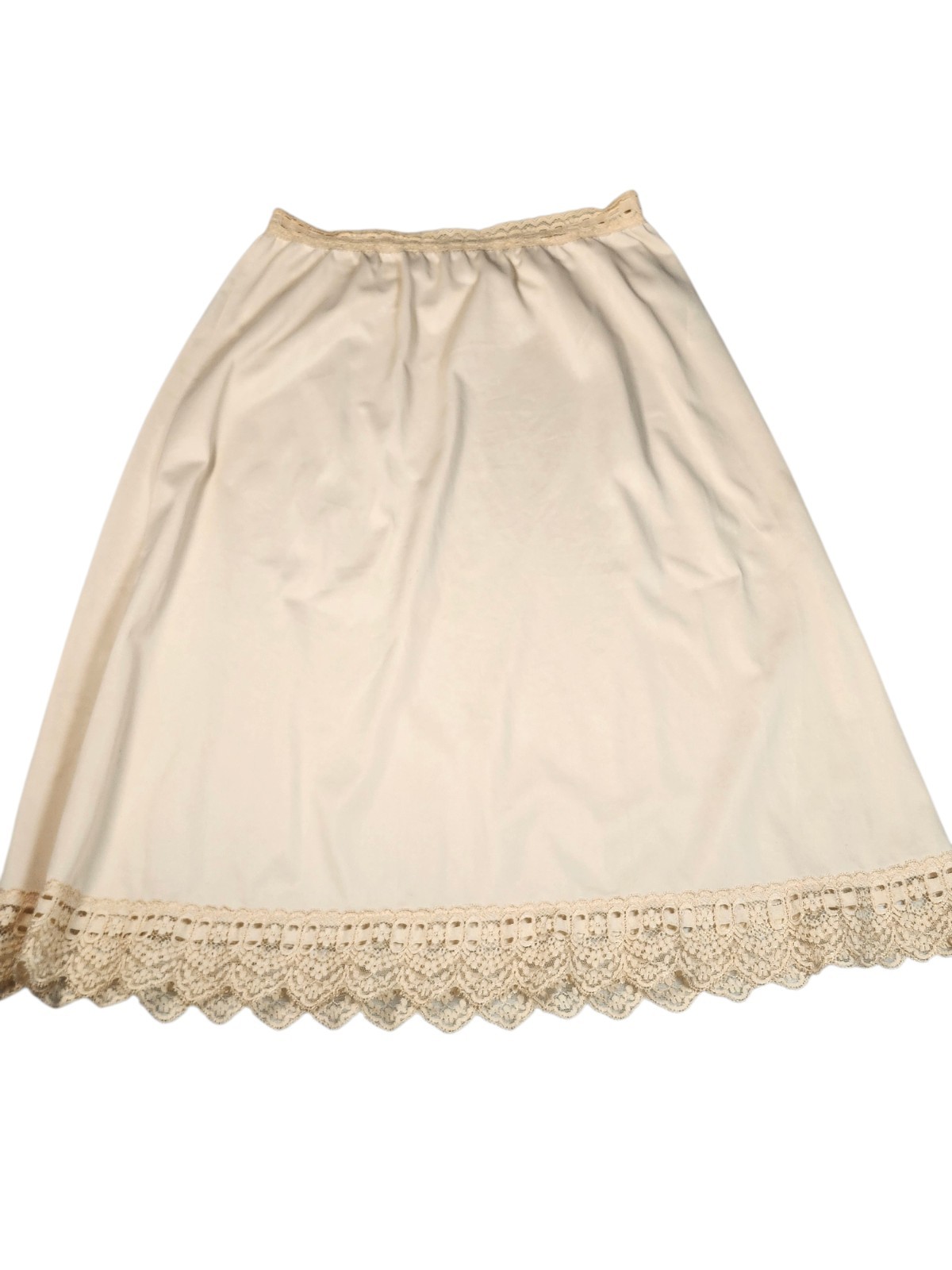 Vintage OLGA Secret Hug Half Slip Size SMALL 963F Beige Stretch Lace