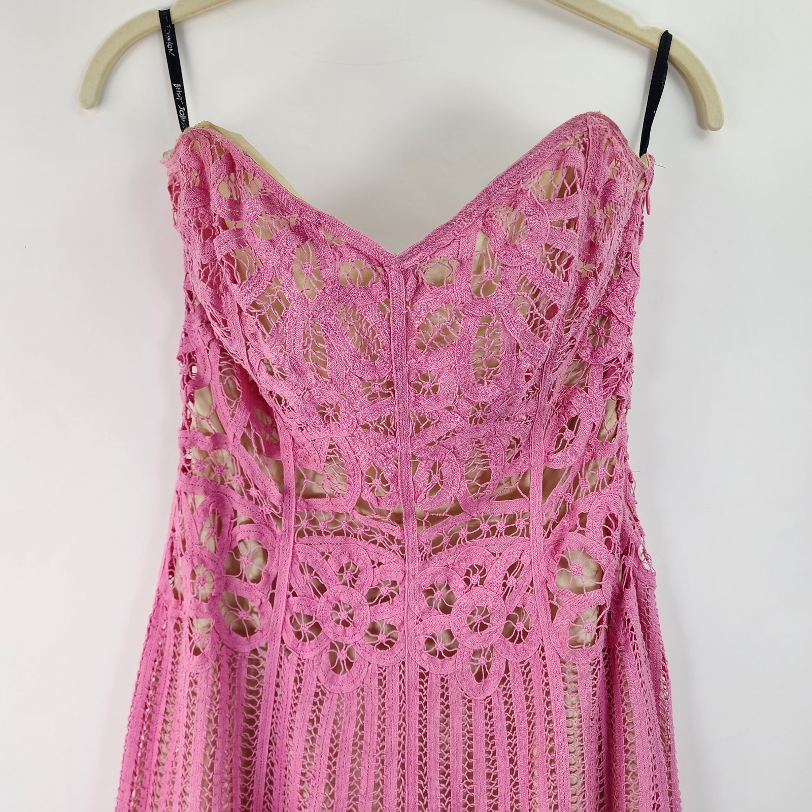 Betsey Johnson Bubblegum Pink Strapless Lace Dress Women&rsquo;s XS Y2K Garden Party
