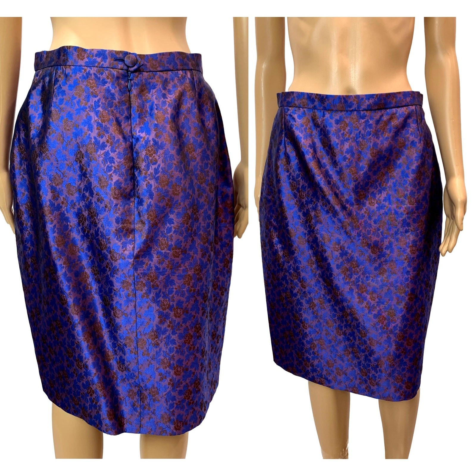 Vintage Christian Lacroix Silk Jacquard Pencil Skirt France FR 44