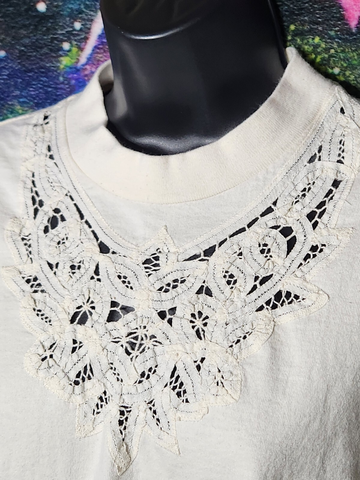 Oneita Power-T – Beige | Embroidered Single Stitch Shirt Women&rsquo;s Size M USA Made