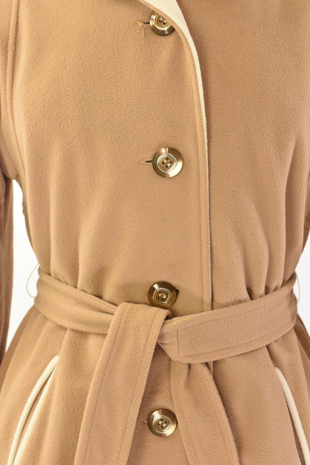 Kashmiracle Coat x Wellington Vintage Long Belted Coat 70s Womens M/L