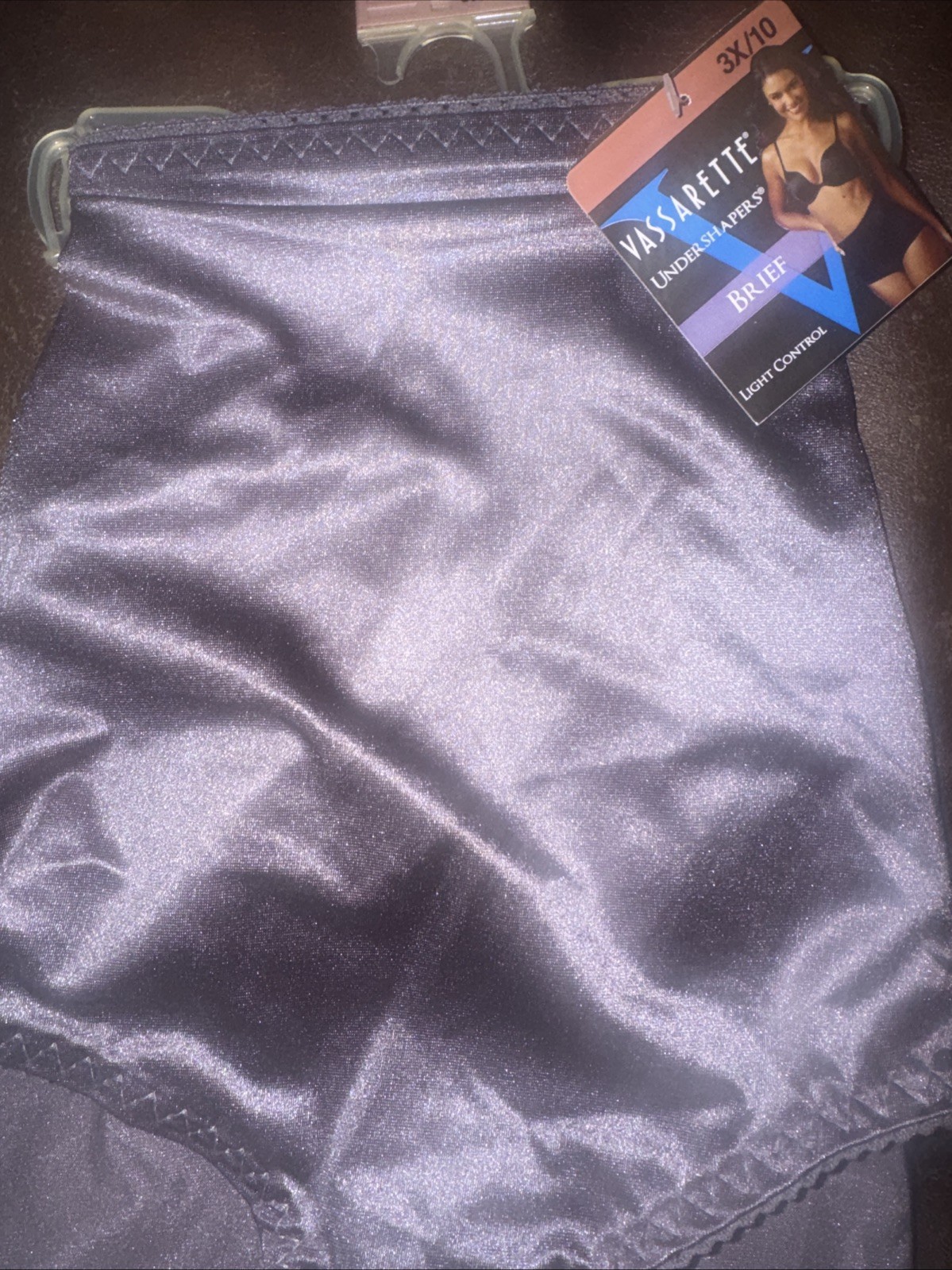 3X/10 Vassarette Undershapers Light Control Panties Second Skin Satin NWT Steele