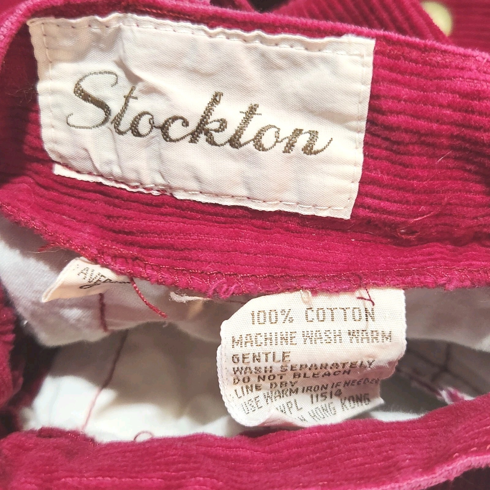 Vtg Stockton Red Corduroy High Waist Pant 26×32 Straight Women 8 See Description