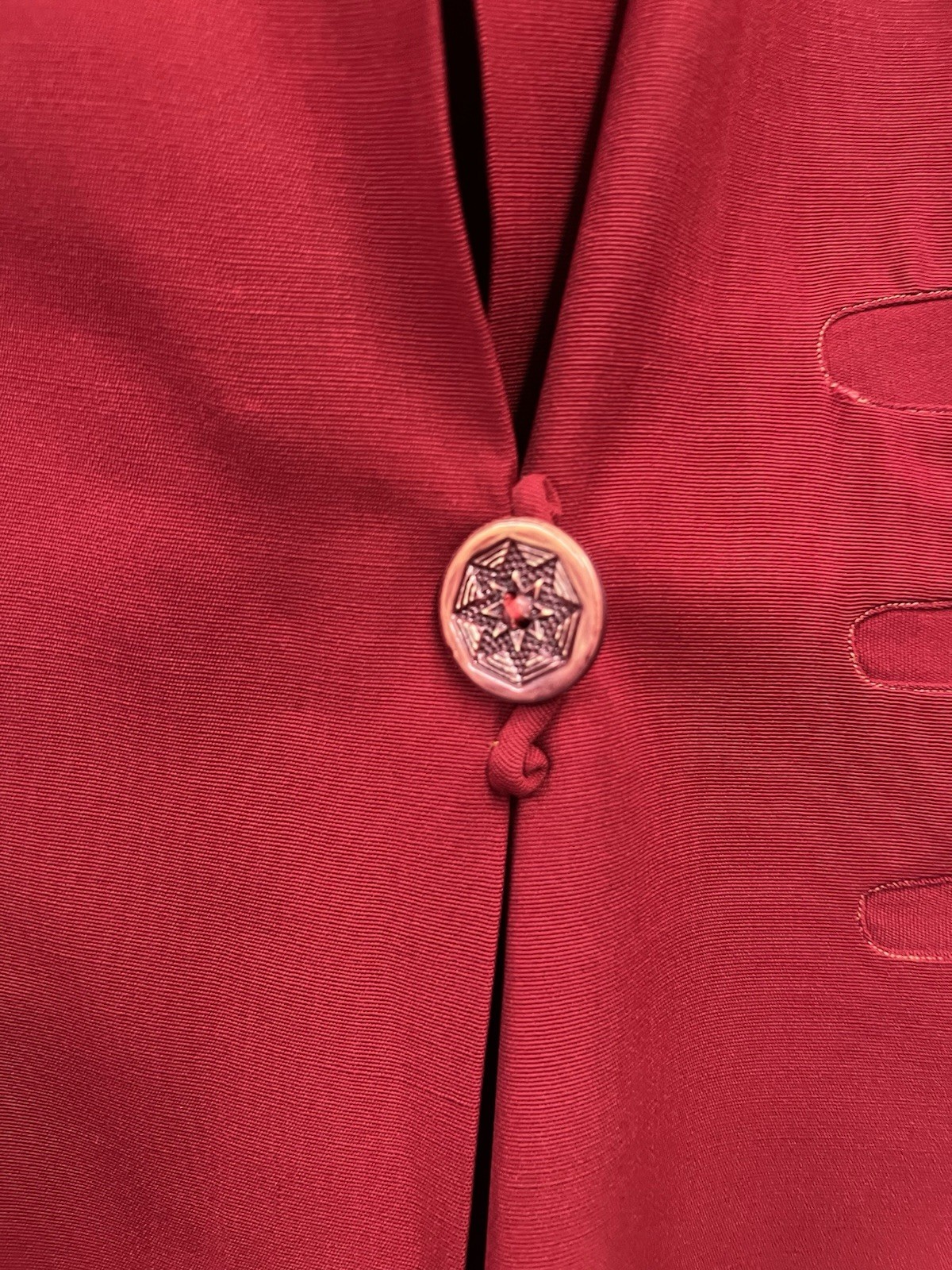 Smashing 1920’s Red Faille Coat Lined In Red Silk