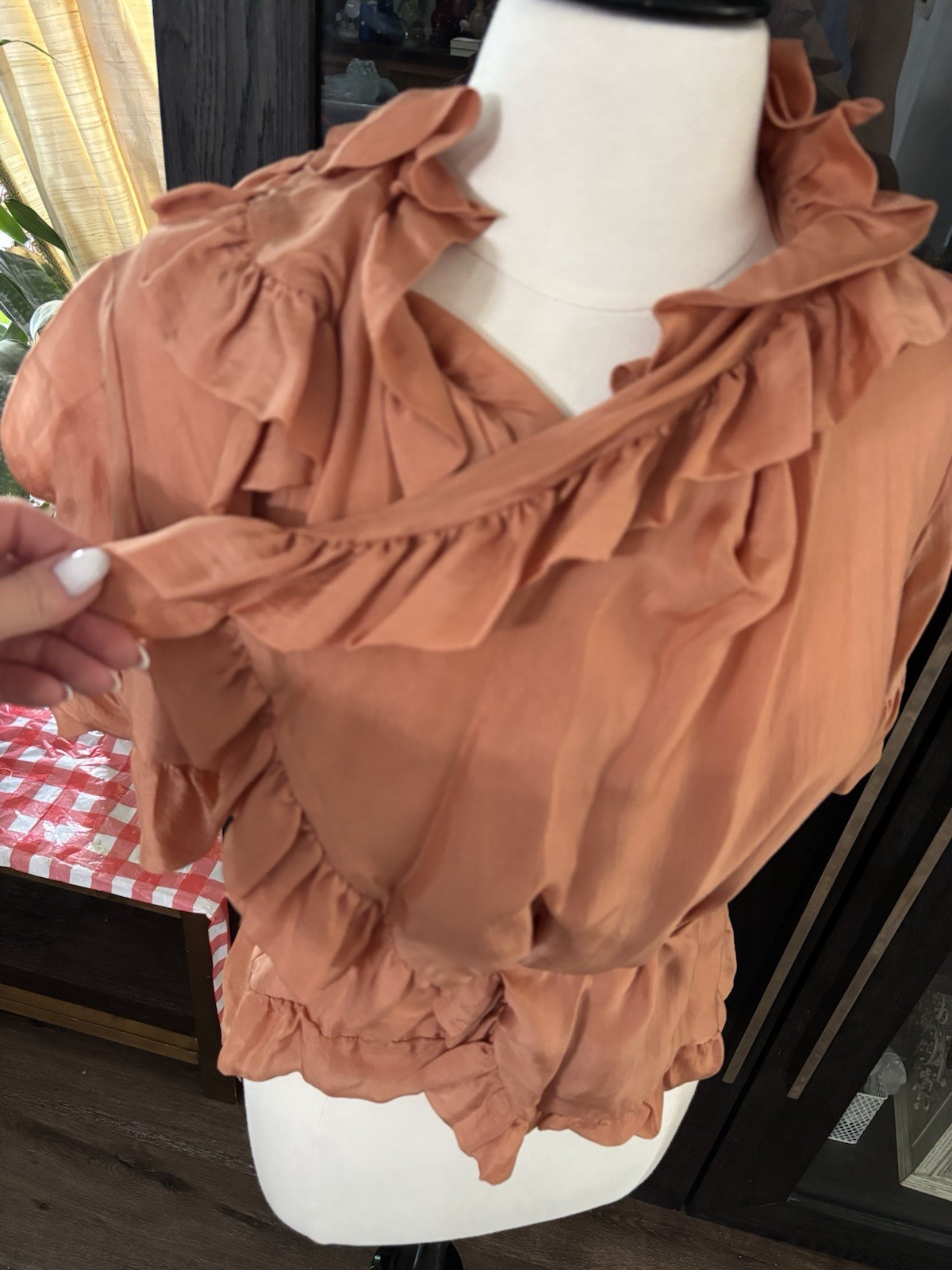 Marni 100% Silk Brown Ruffle Blouse IT 40 (US 4–6) | Butter-Soft Designer Top