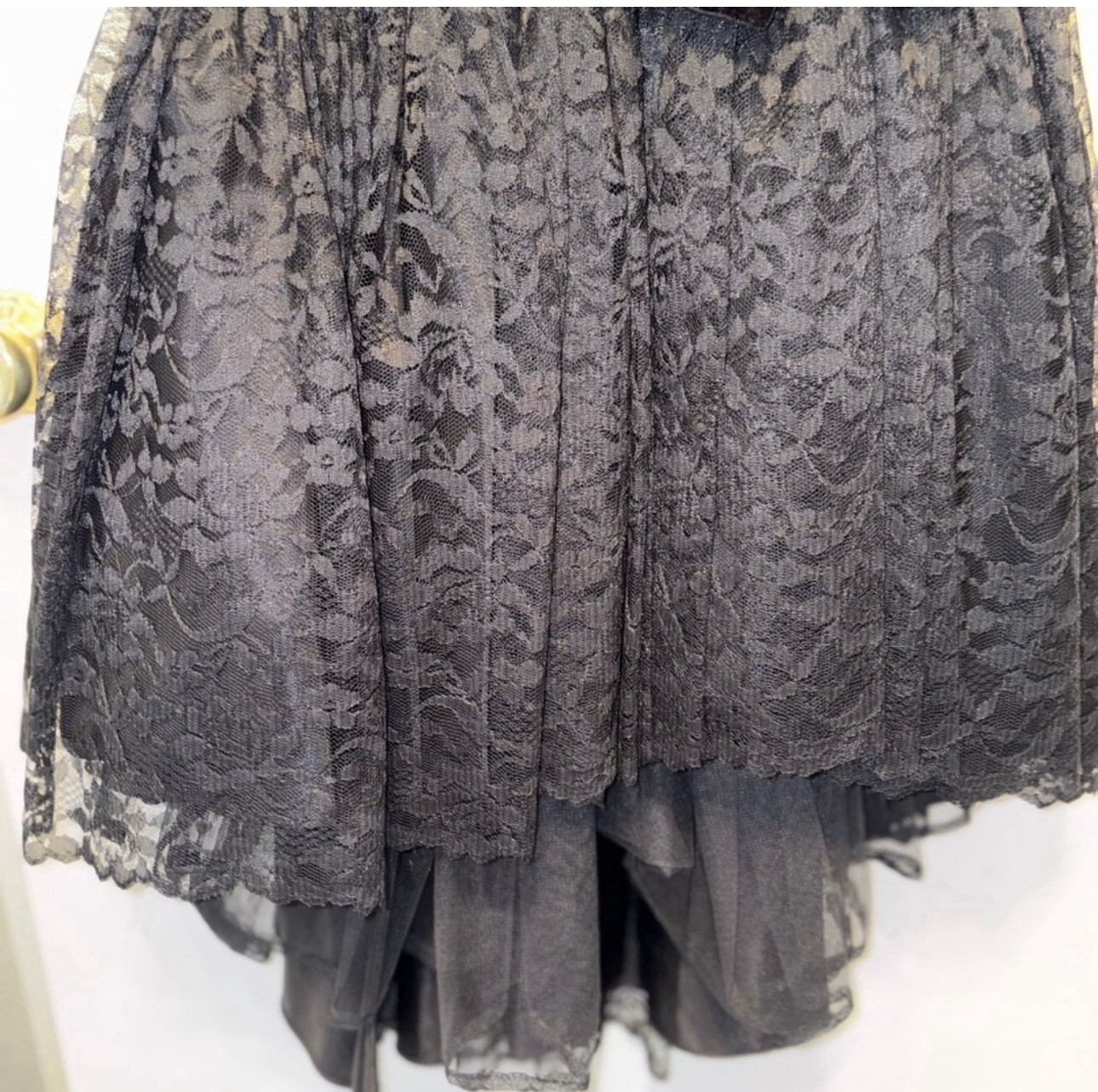 Vtg ZUM ZUM Strapless Dress Mermaid Lace Sequin Velvet Formal Prom, 5/6